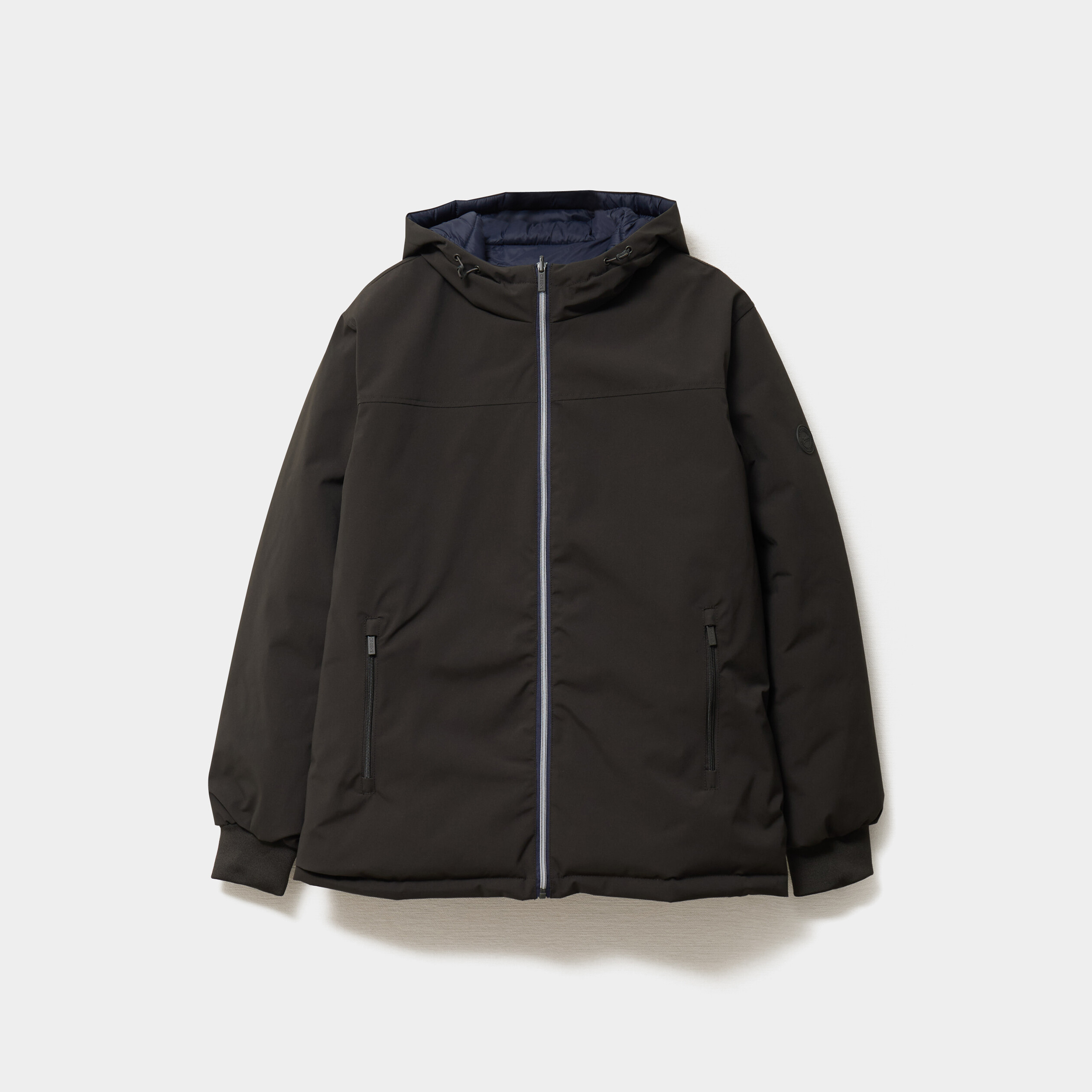 Blouson r&eacute;versible &agrave; capuche zipp&eacute; vert kaki homme