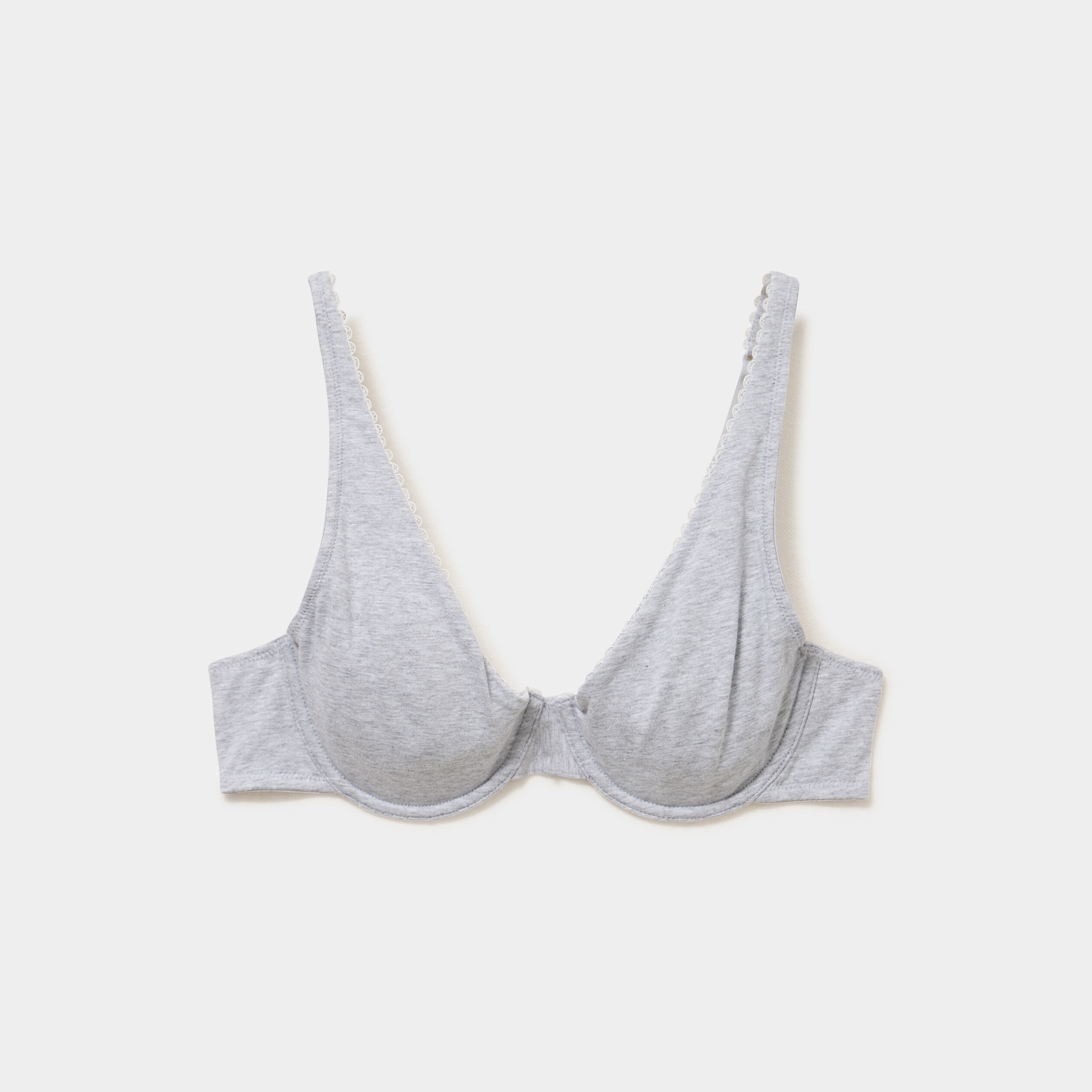 Soutien-gorge foulard coton majoritaire gris clair femme