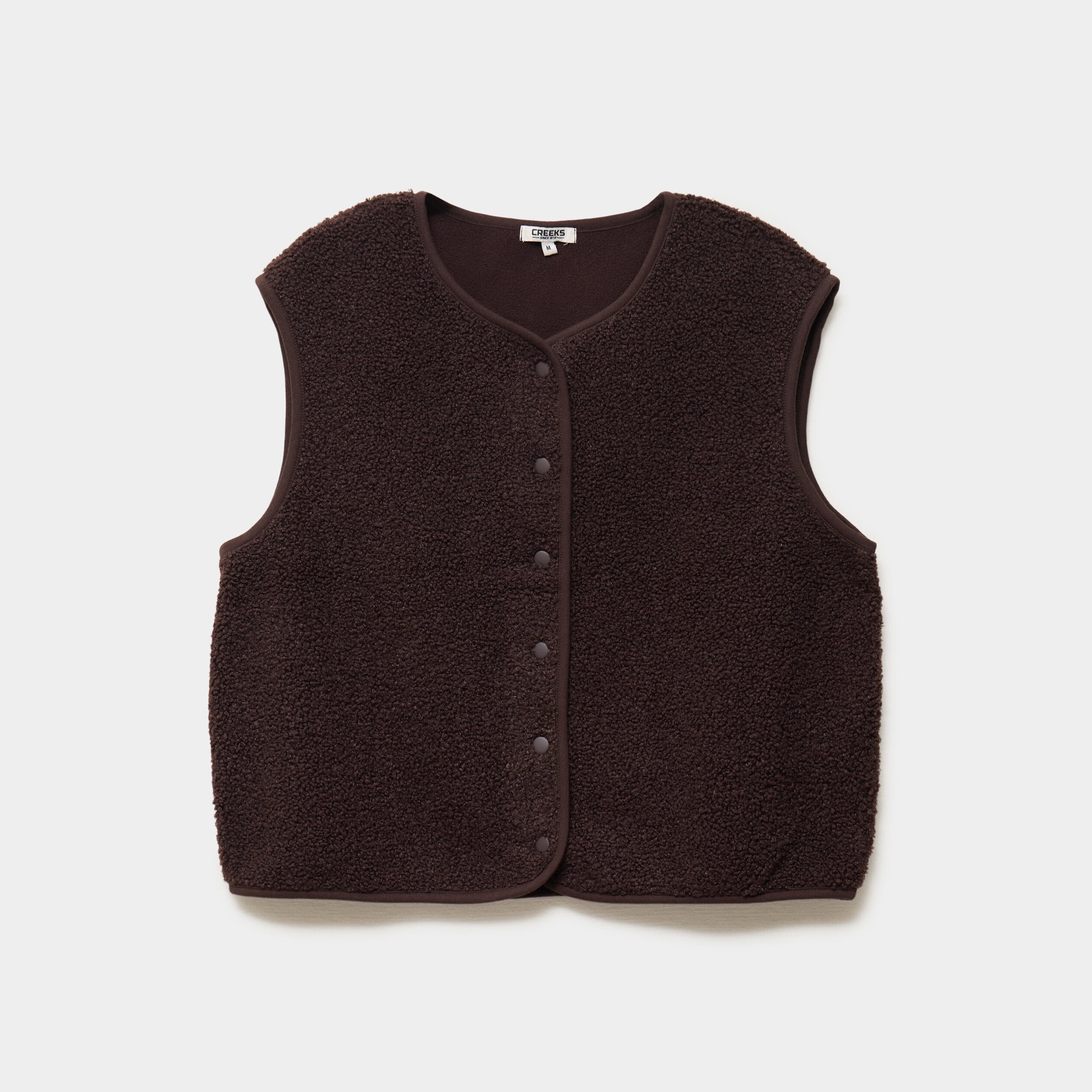 Veste sans manches effet polaire marron fonc&eacute; femme