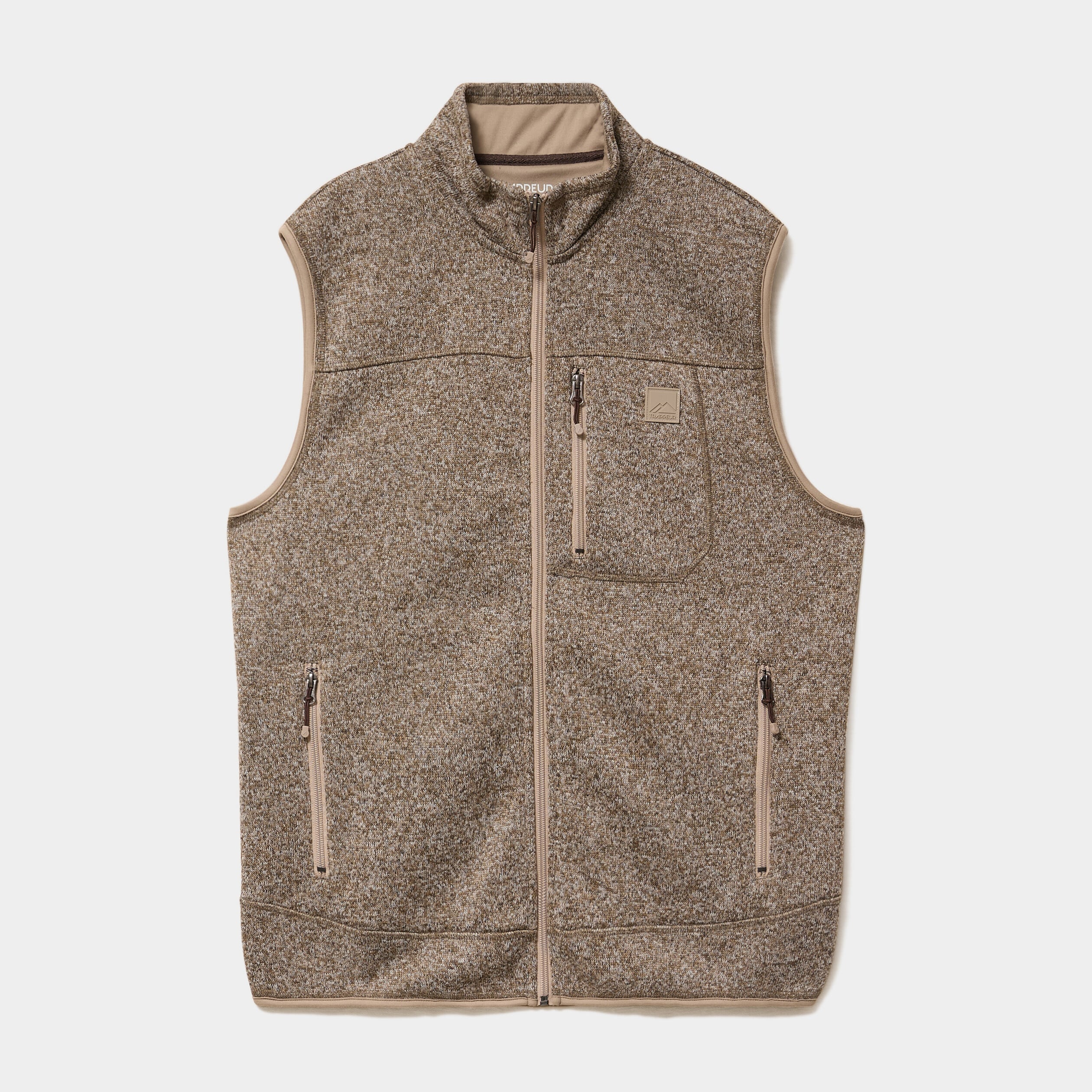 Gilet sans manches col montant marron homme