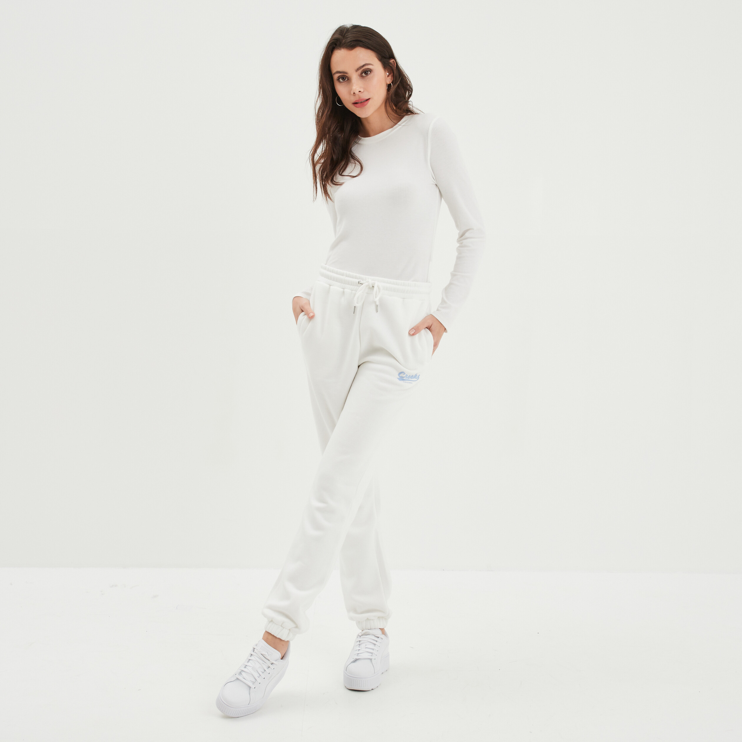 Pantalon de sale jogging blanc femme