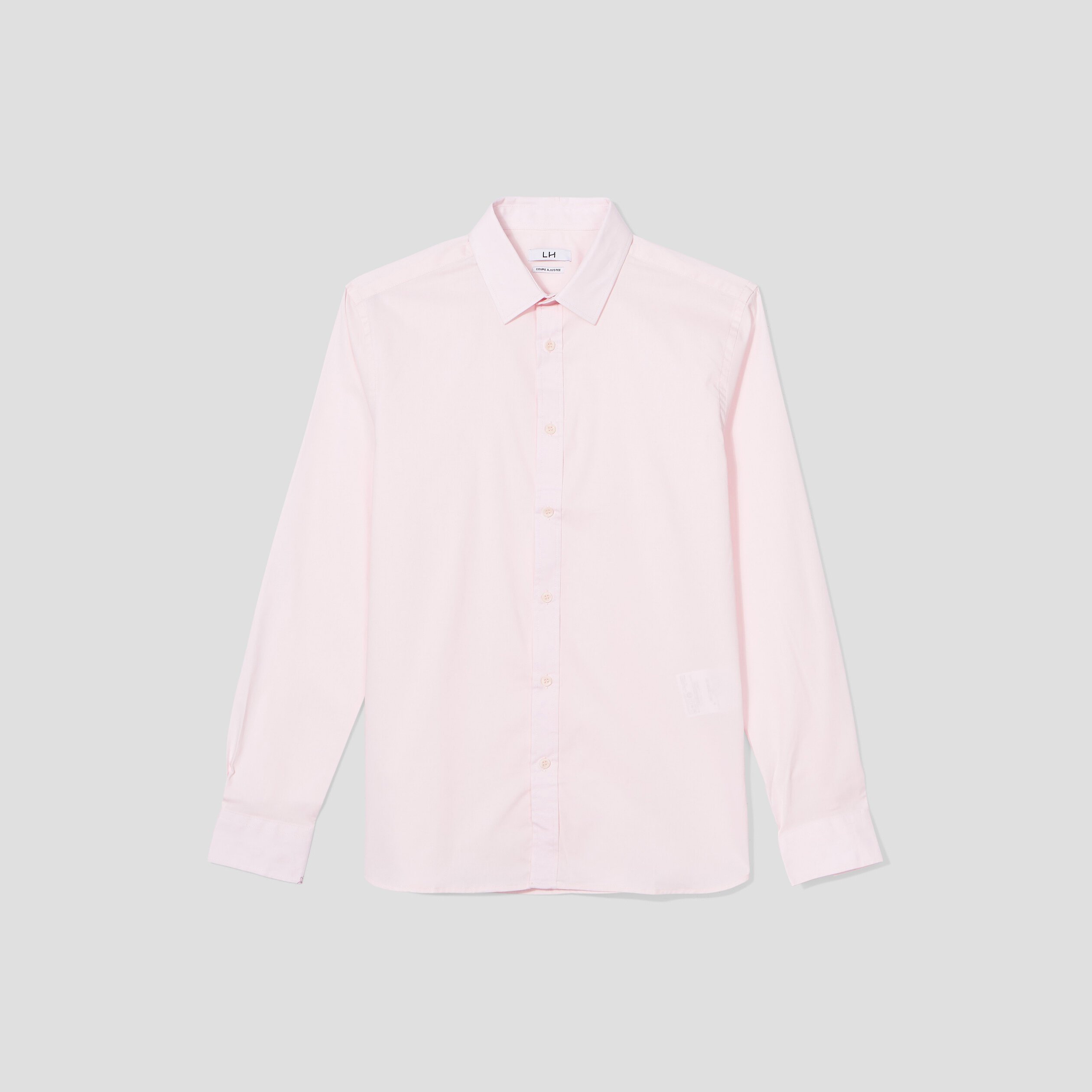 chemise stretch manches longues rose clair homme Chemise stretch manches longues rose clair homme