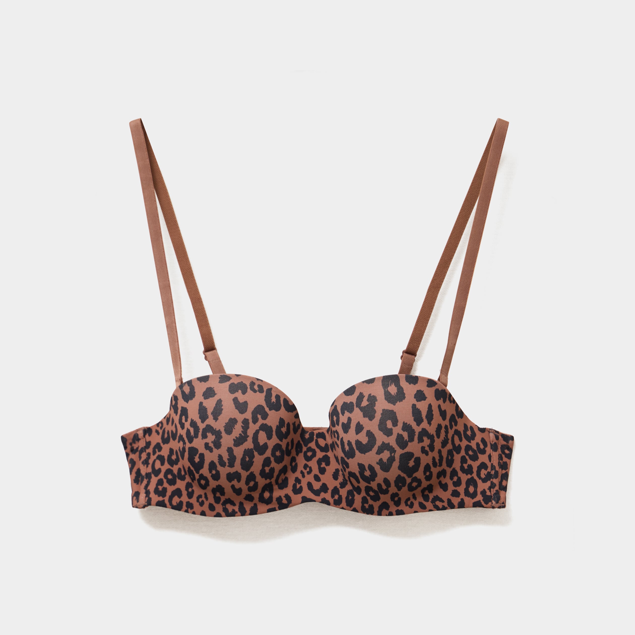 Soutien-gorge bandeau microfibre marron femme