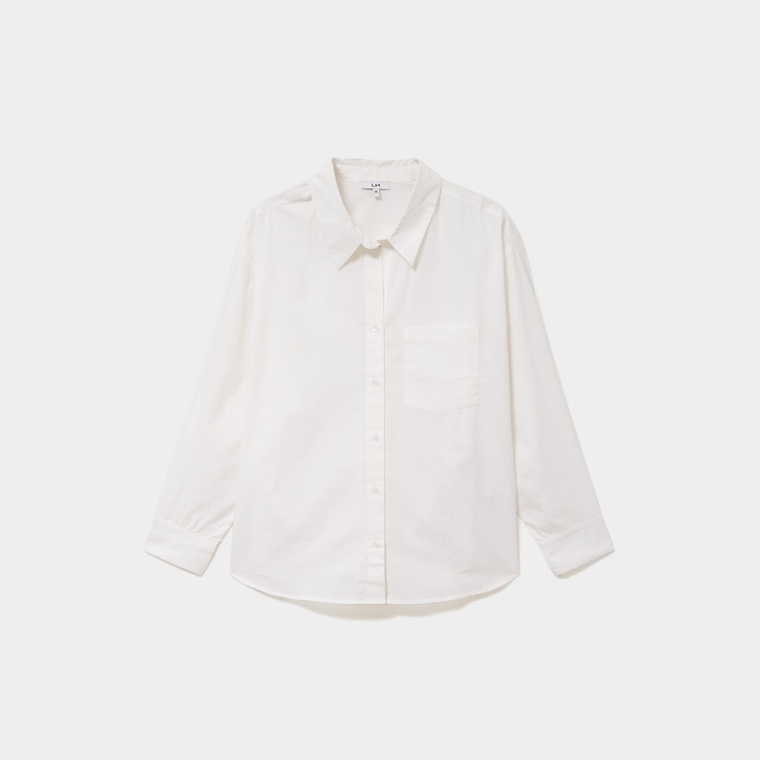 Chemise oversize manches longues coton blanc femme grande taille
