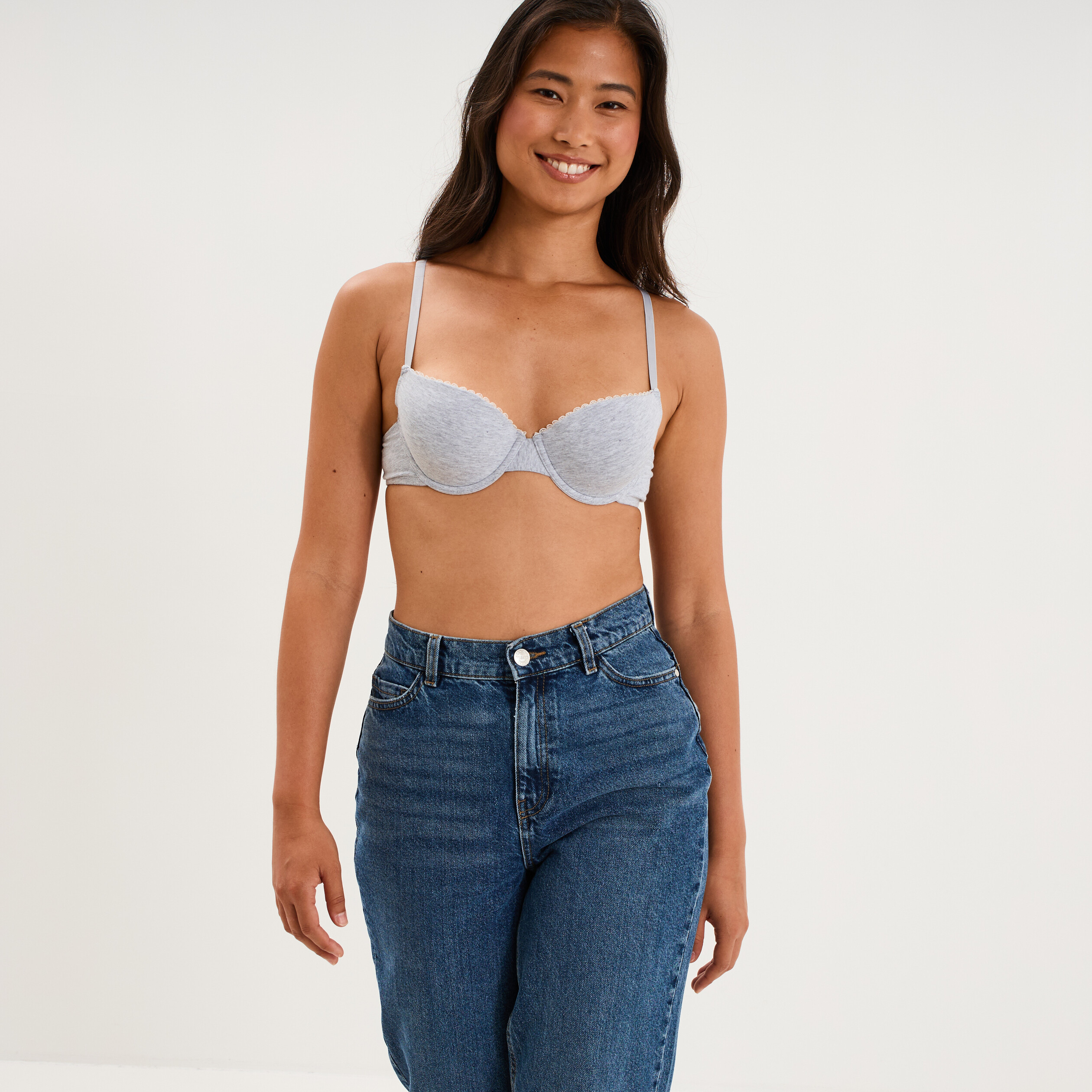 Soutien-gorge padd&eacute; embo&icirc;tant gris clair femme