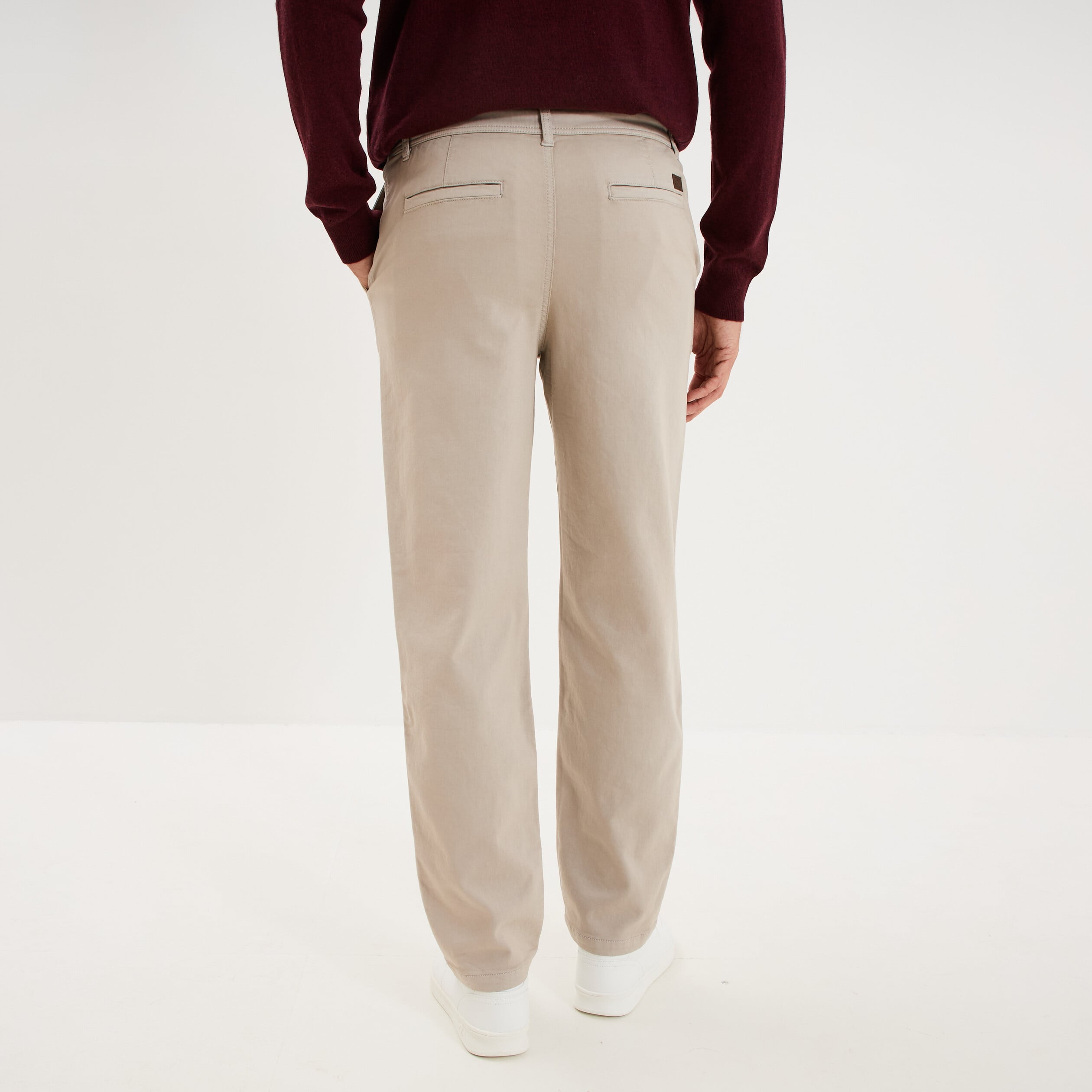 Pantalon chino droit confort sable homme