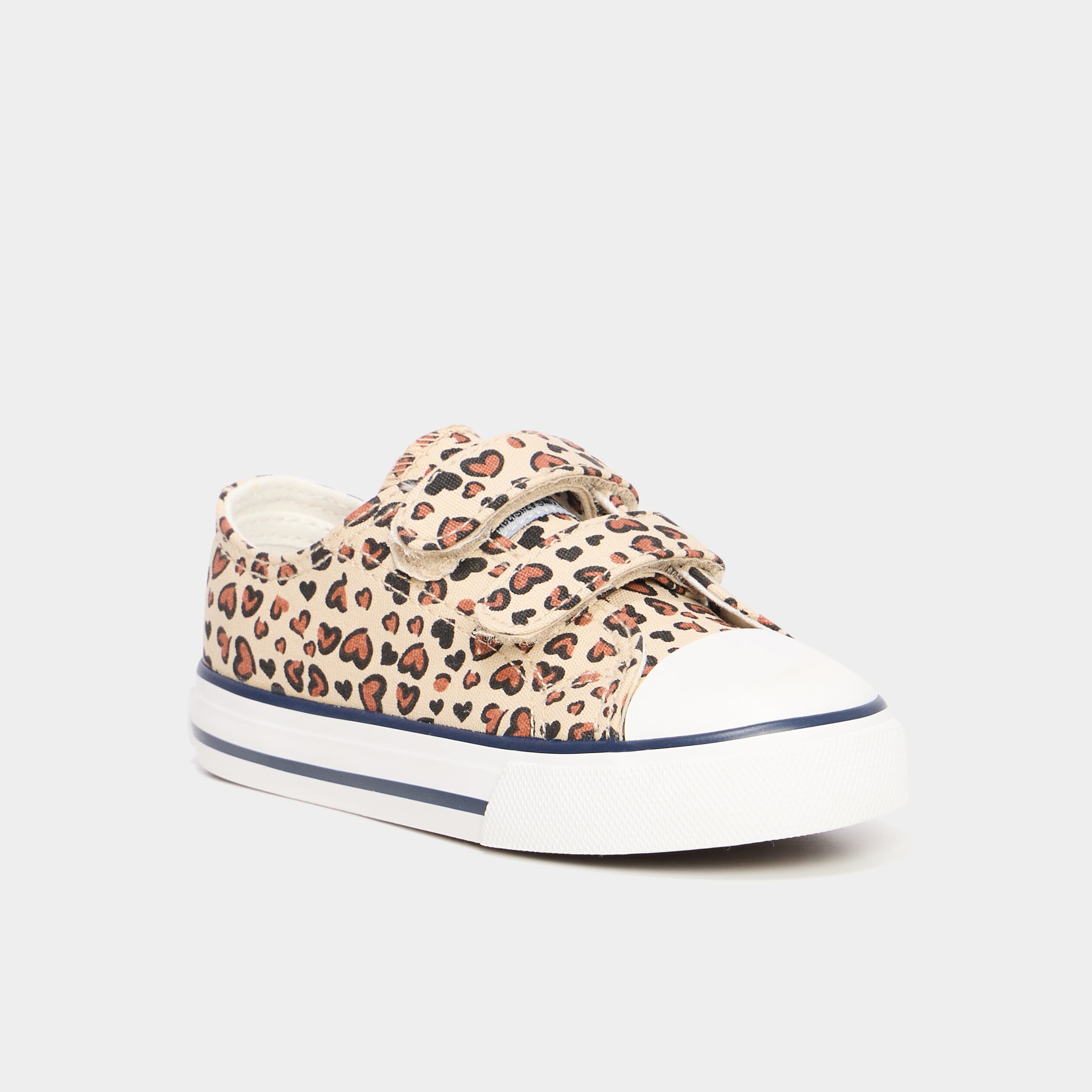 Baskets toile &agrave; scratchs bout renforc&eacute; sable fille