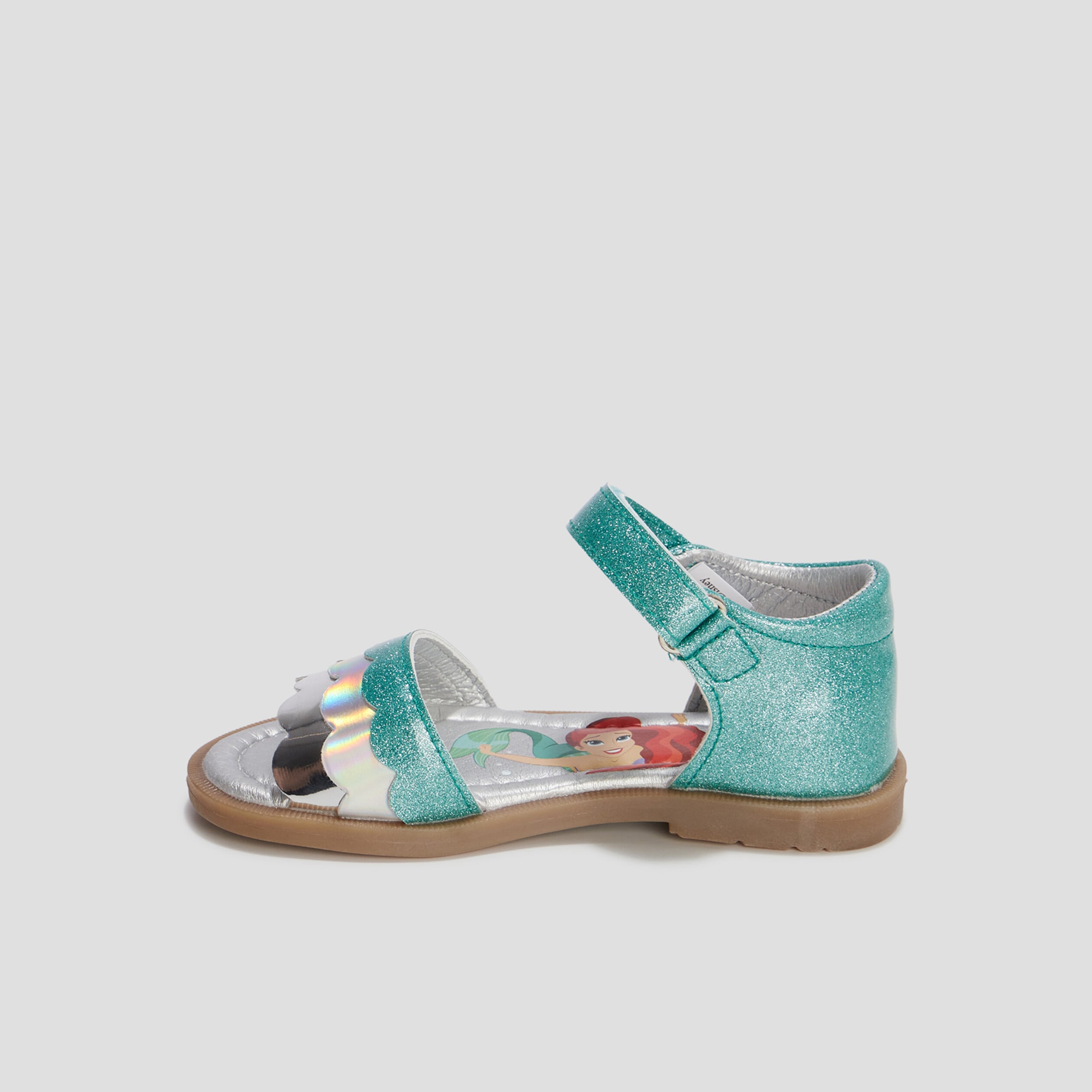 Sandales &agrave; scratchs La Petite Sir&egrave;ne bleu turquoise fille