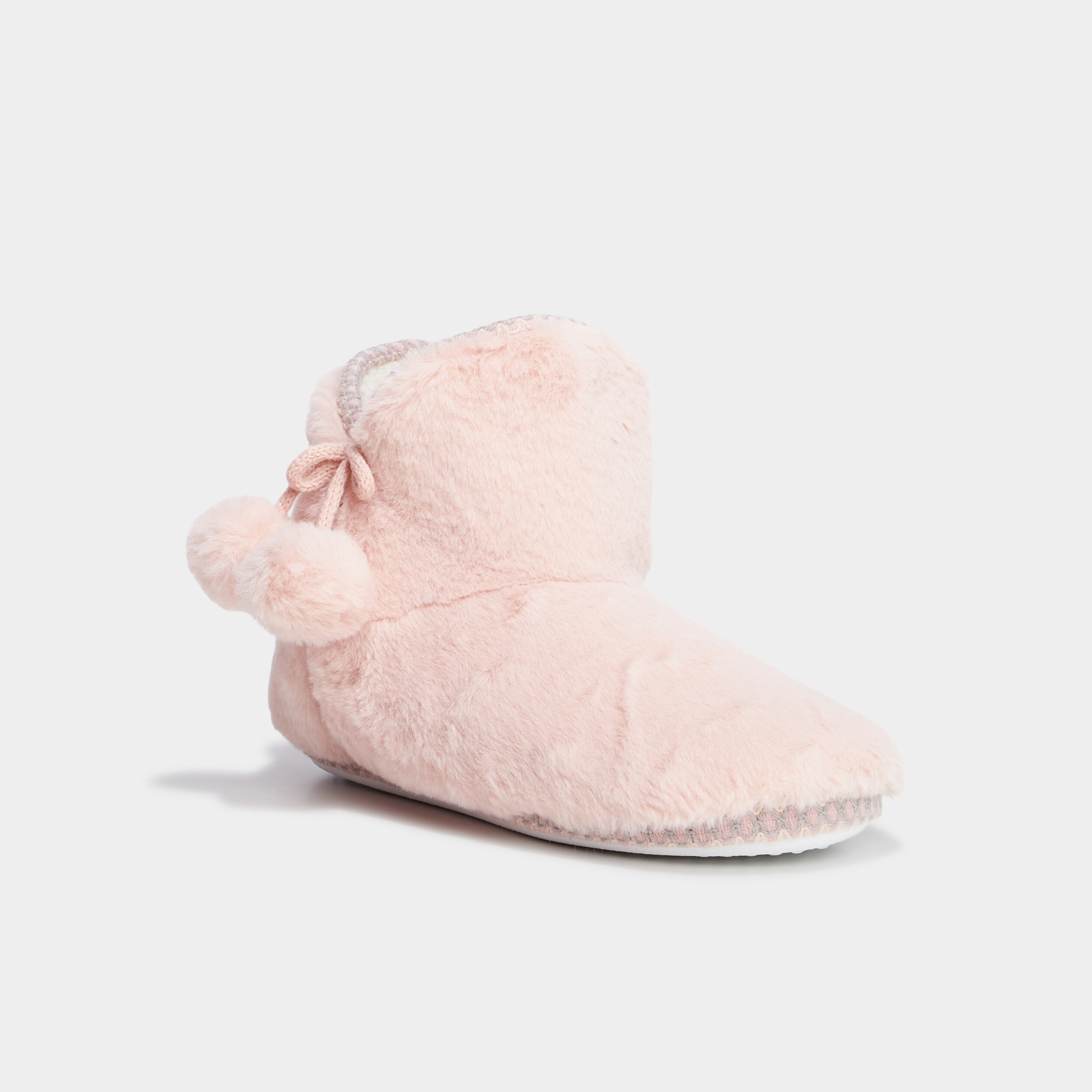 chaussons bottines fausse fourrure rose femme Chaussons bottines fausse fourrure rose femme