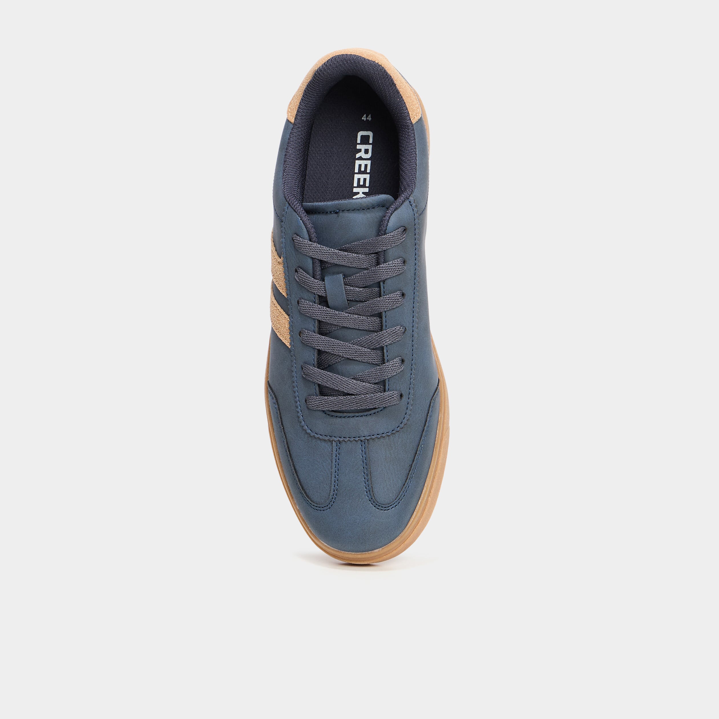 Tennis basses &agrave; lacets bleu marine homme