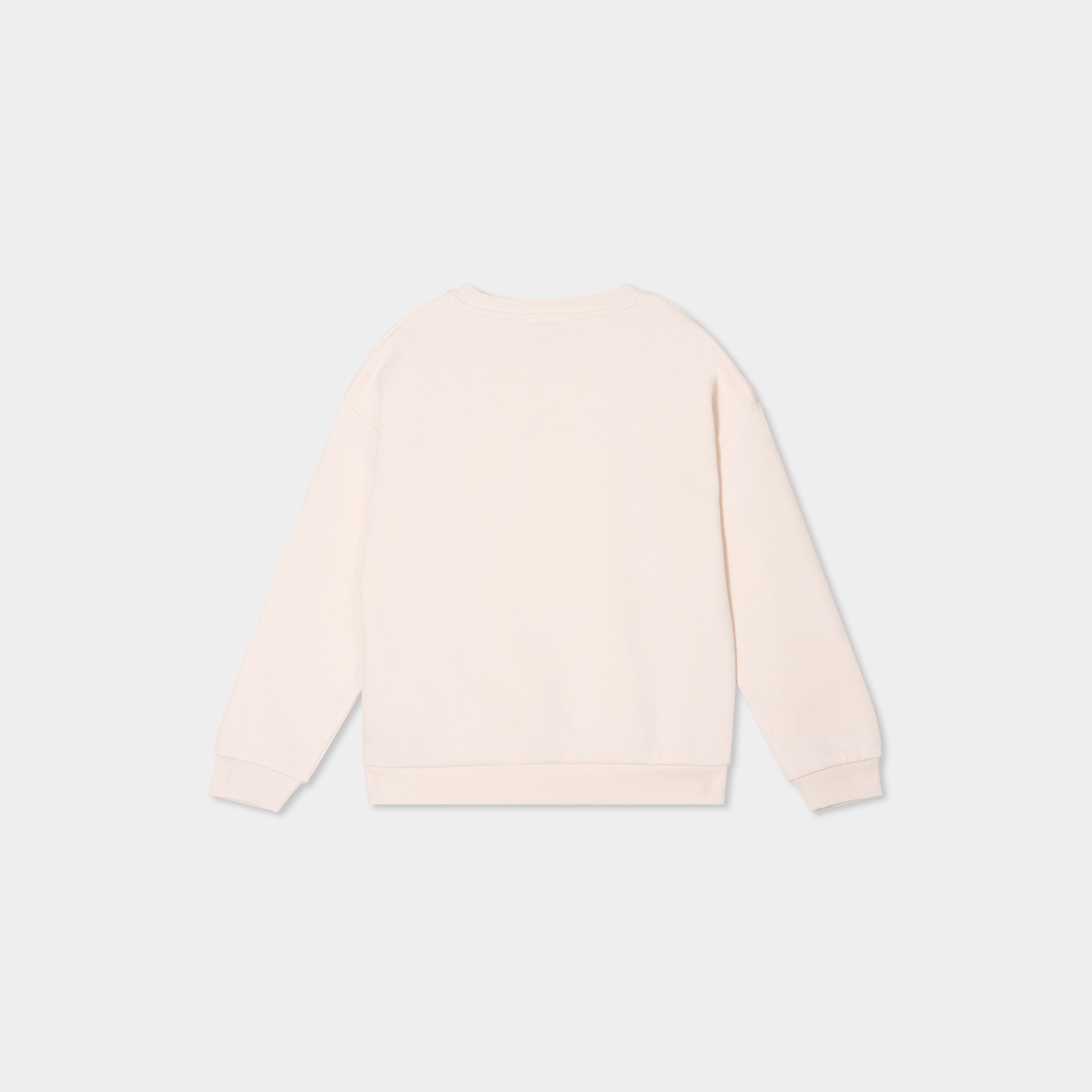 sweat col rond manches longues creme fille Sweat col rond manches longues creme fille