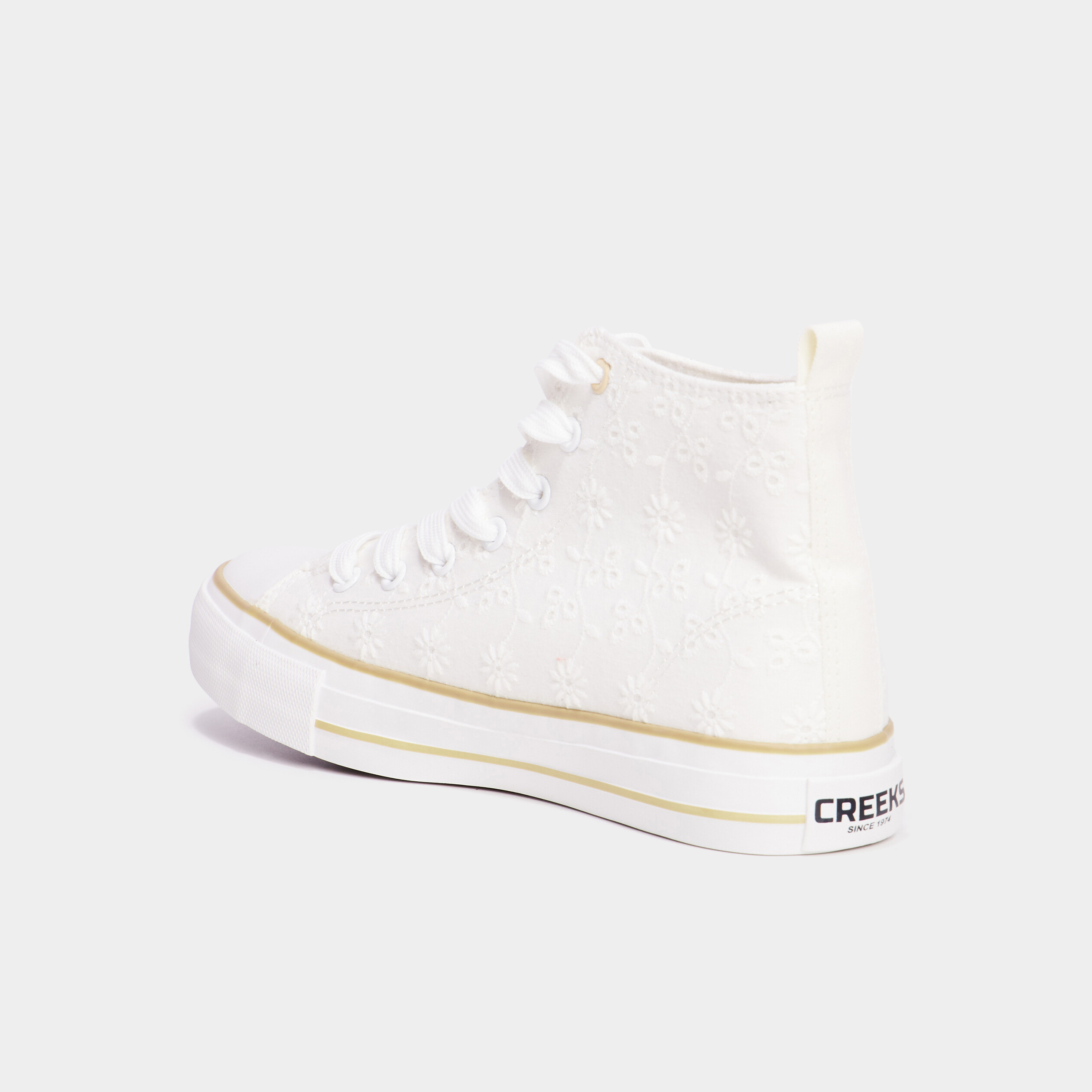 baskets montantes en toile creeks ivoire femme Baskets montantes en toile Creeks ivoire femme
