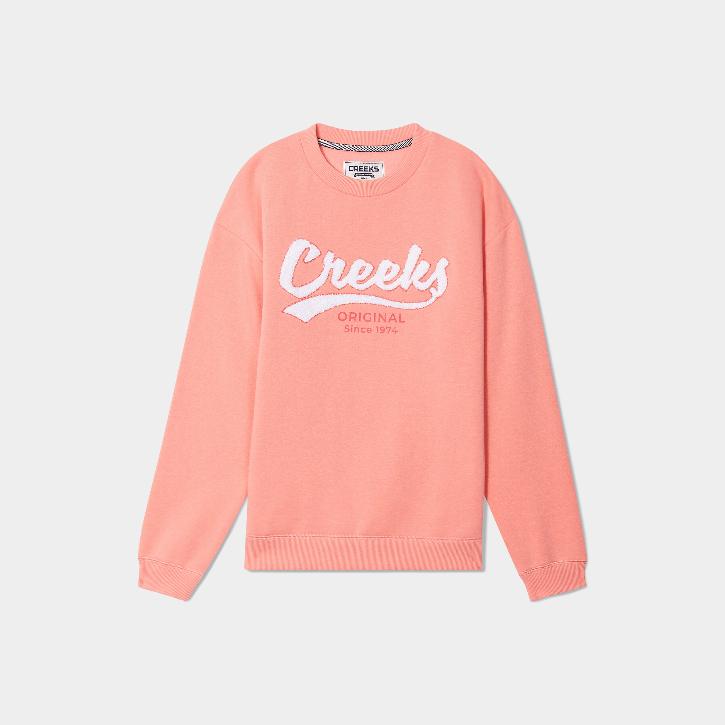 sweat col rond manches longues creeks rose saumon femme Sweat col rond manches longues Creeks rose saumon femme