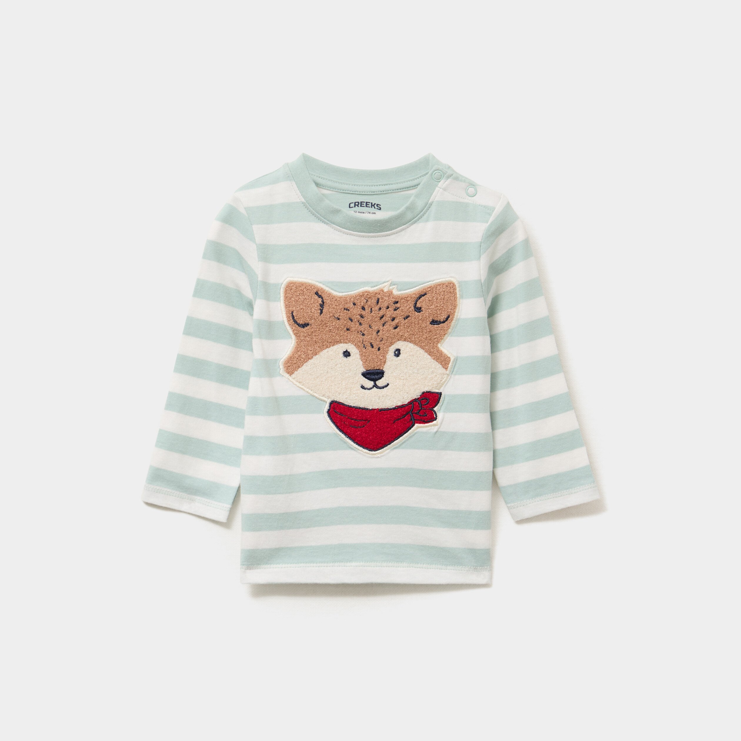 t shirt manches longues coton vert pastel bebeg T-shirt manches longues coton vert pastel bébé garçon