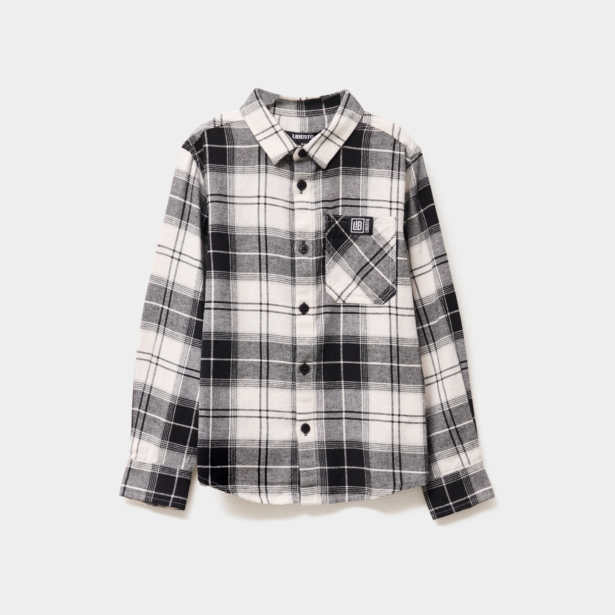 Chemise manches longues 1 poche coton blanc garçon