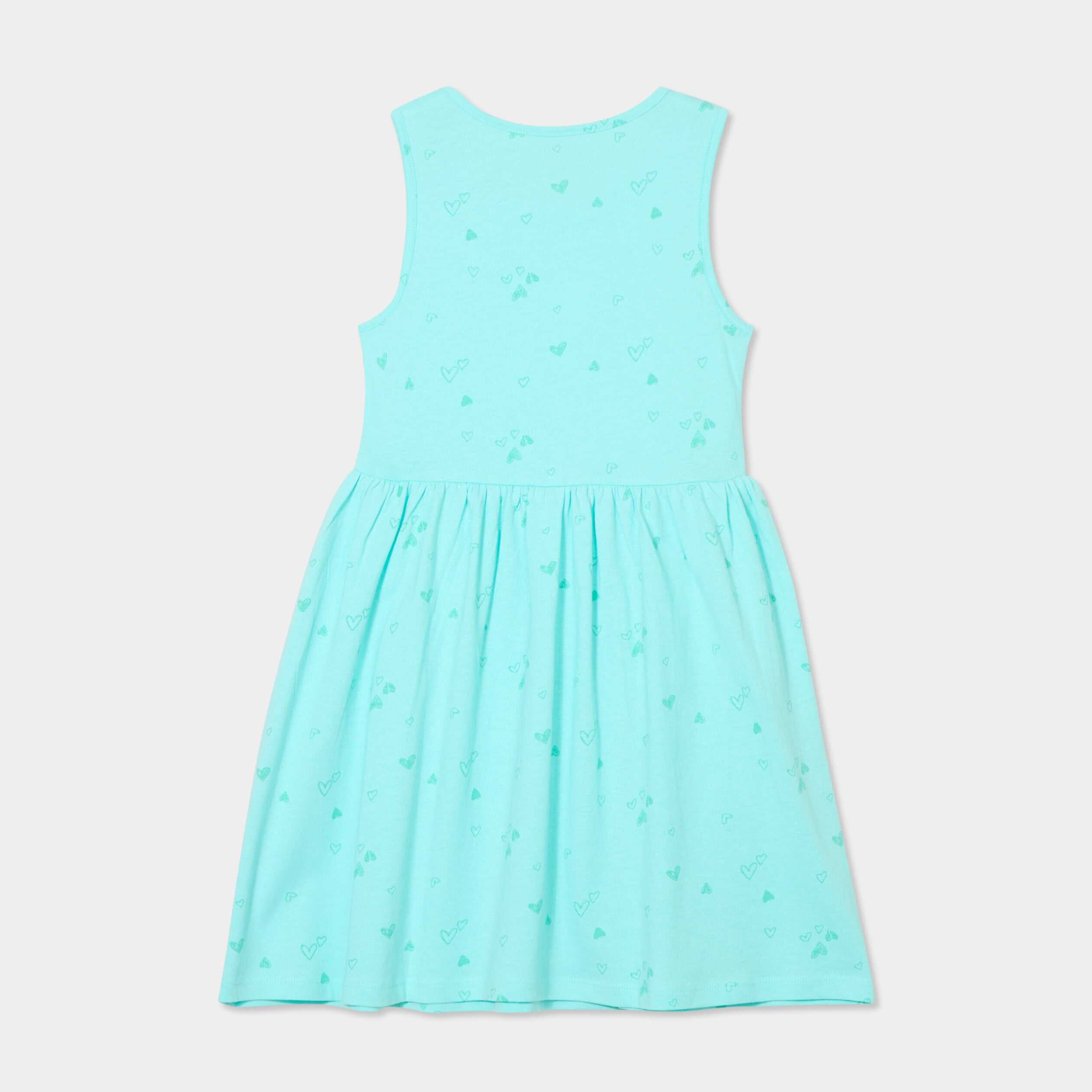 Robe patineuse sans manches coton bleu clair fille