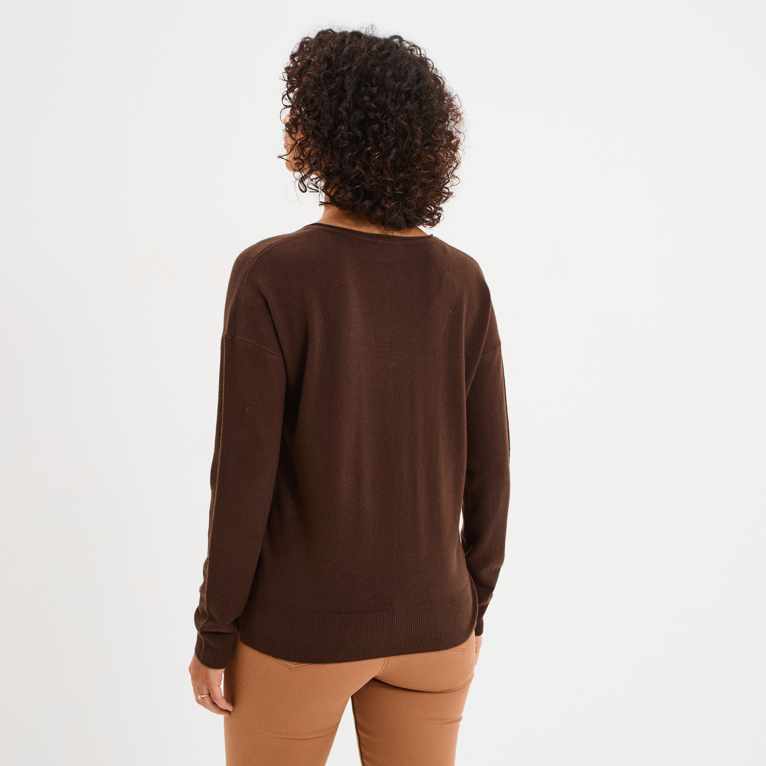 pull femme marron foncé