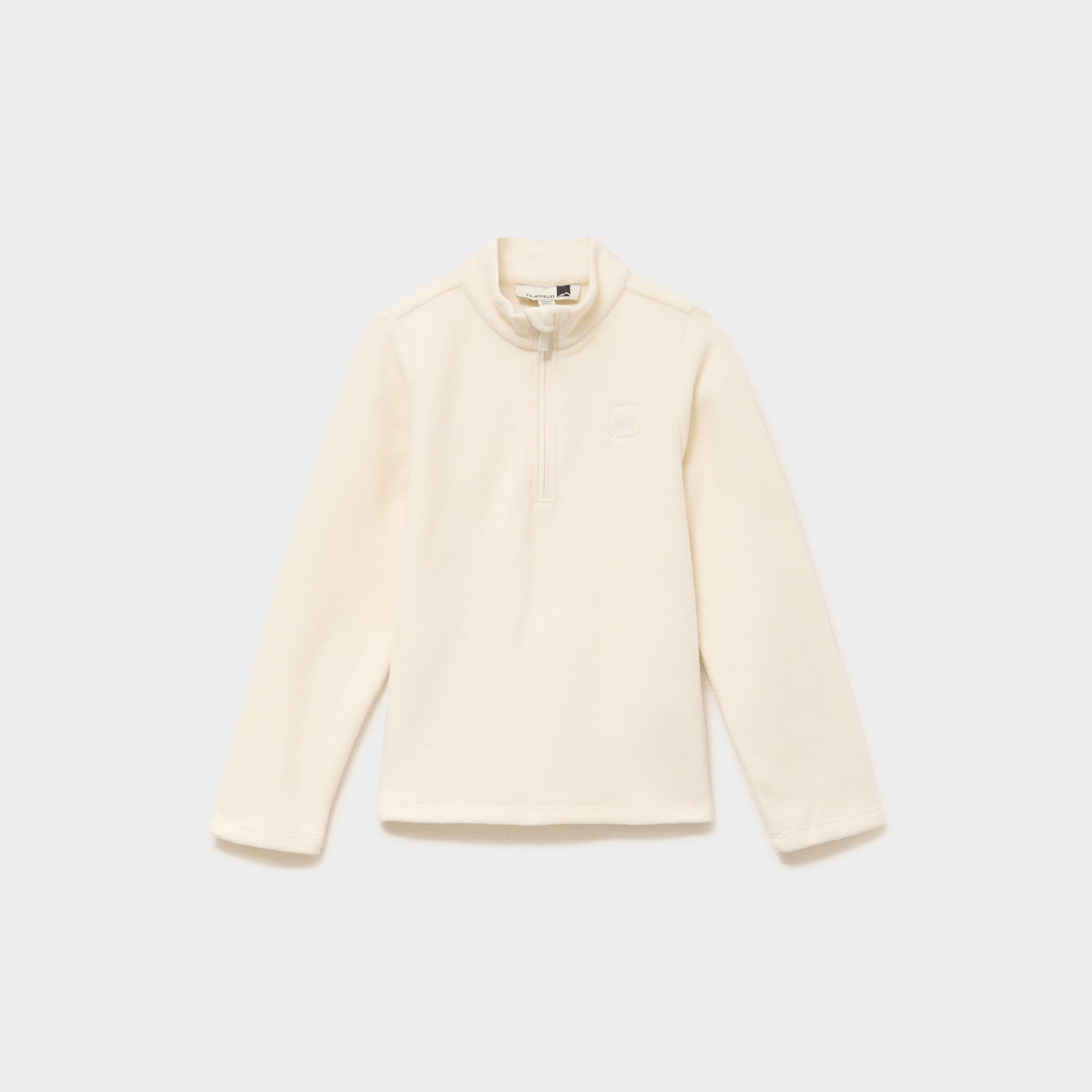 Sweat polaire col camionneur blanc mixte