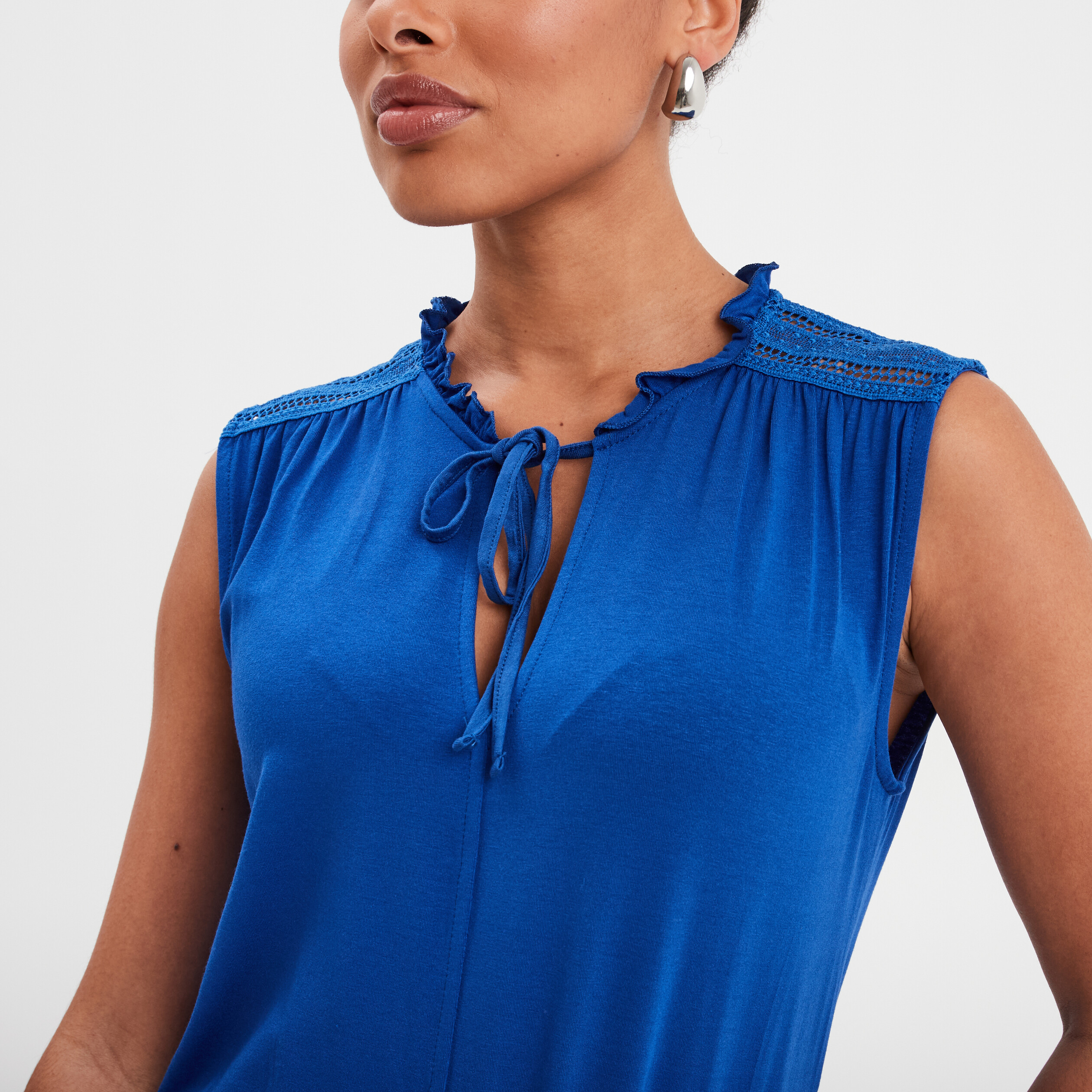 T-shirt taille smockée Creeks bleu roi femme