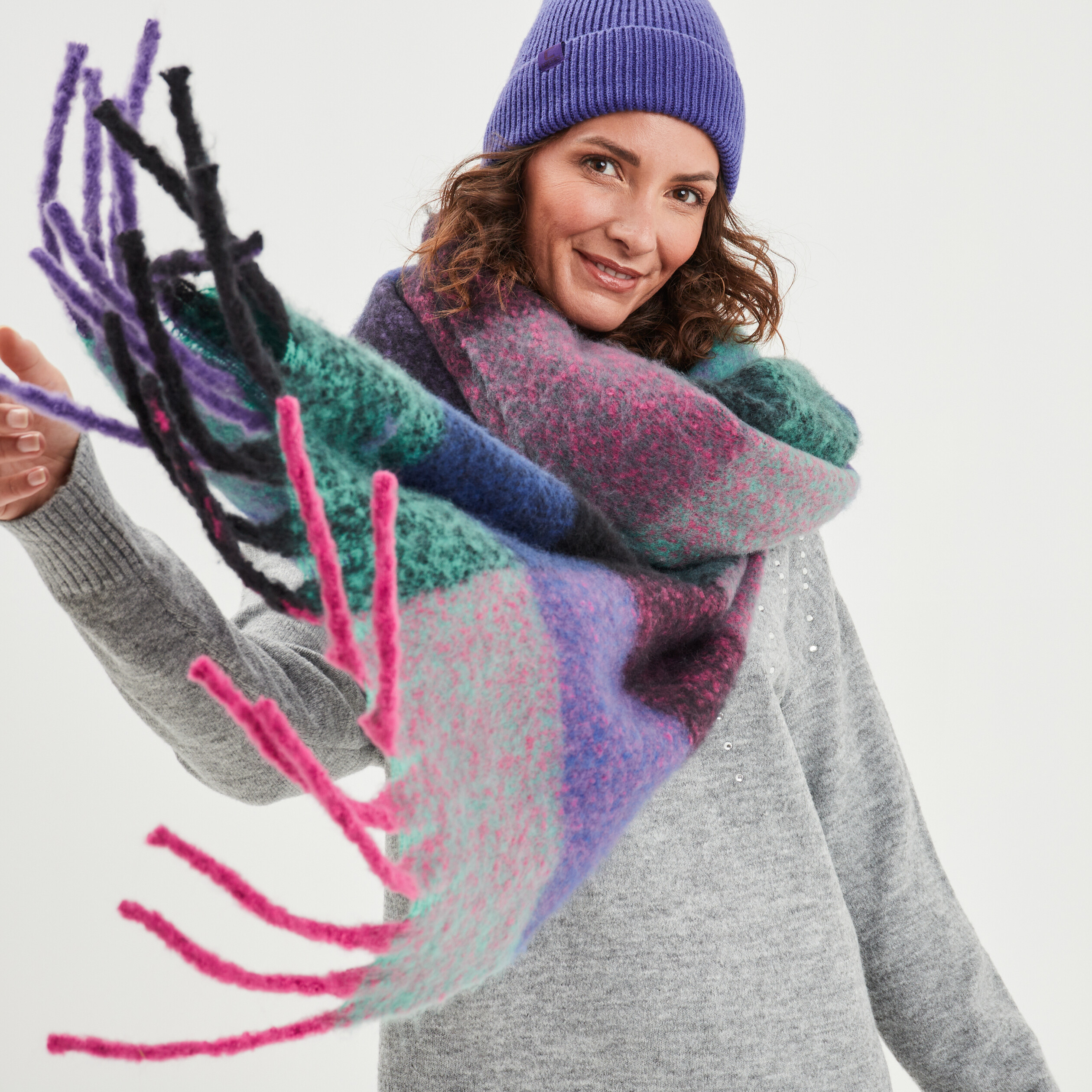 Écharpe multicolore femme