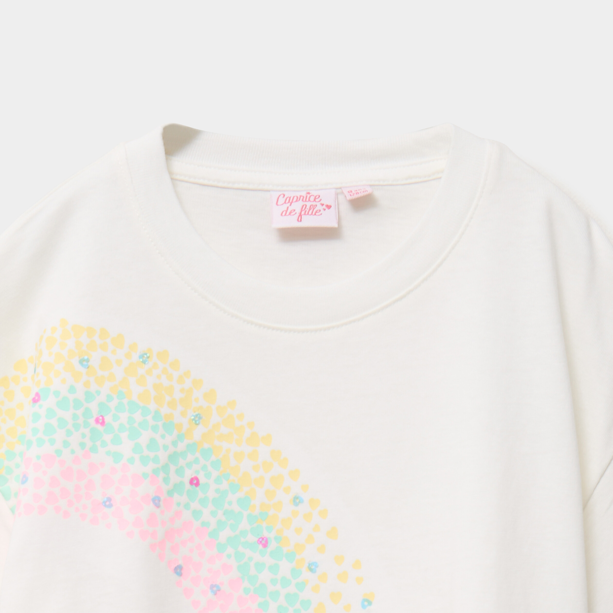 T-shirt sequins avec bas &eacute;lastiqu&eacute; ivoire fille