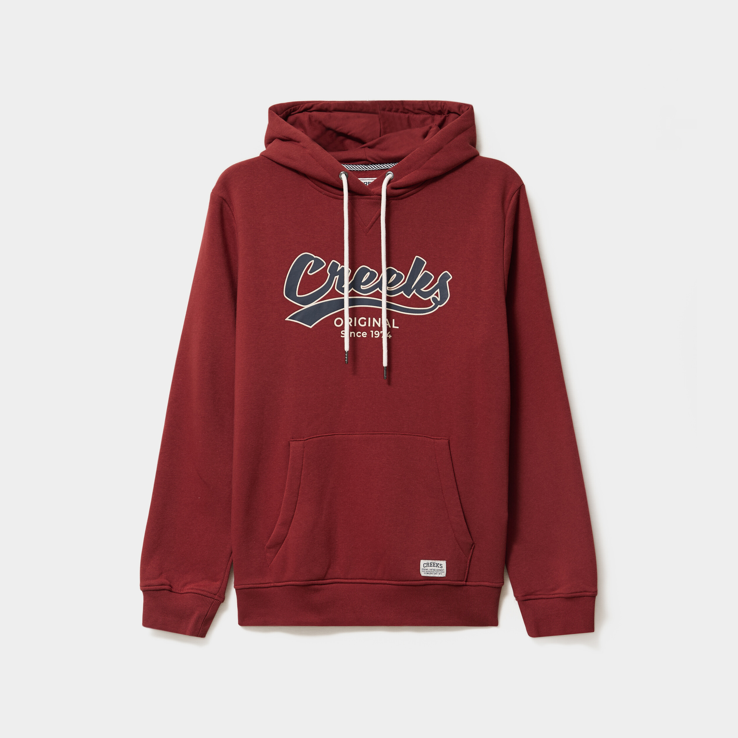 Sweat à capuche hoodie 1 poche rouge foncé homme