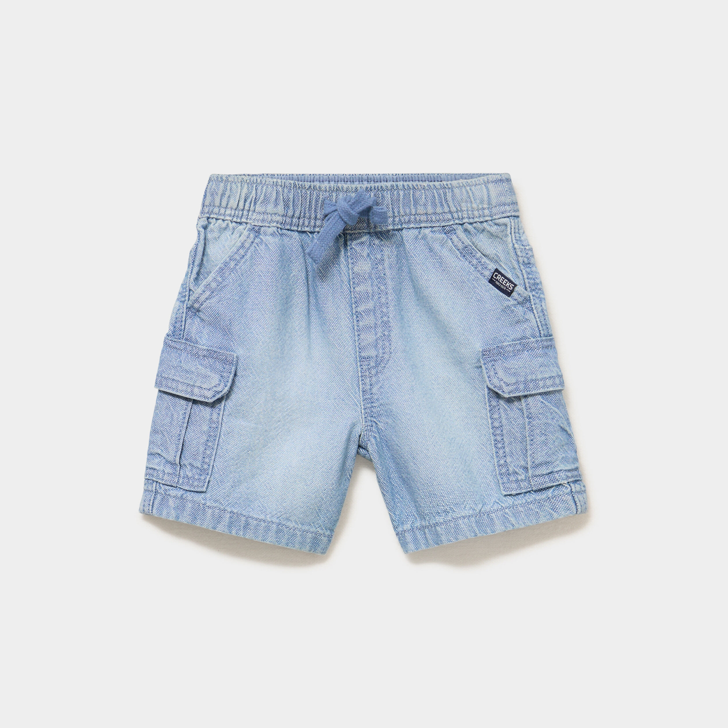 Bermuda en jean cargo coton denim triple stone b&eacute;b&eacute; gar&ccedil;on