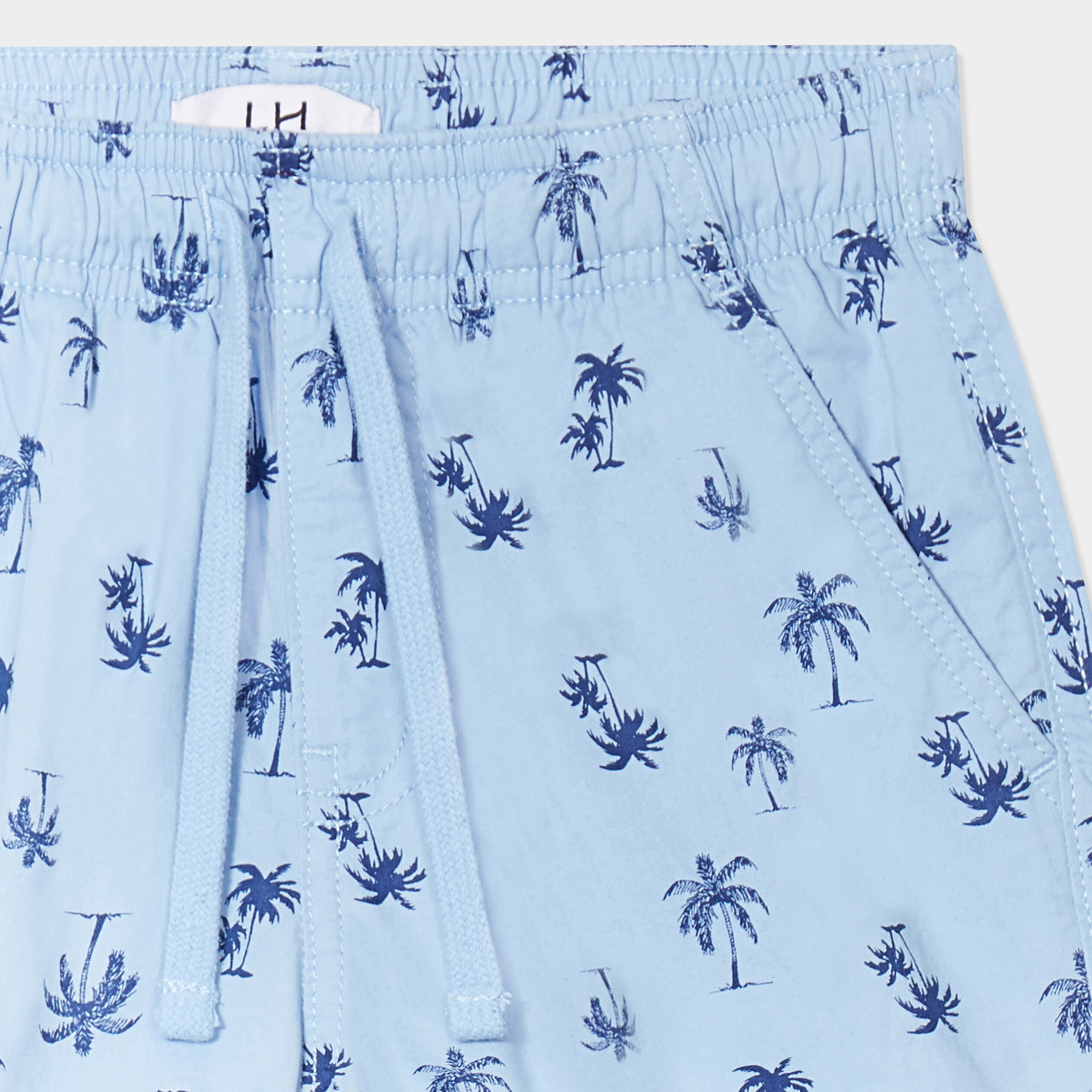 short bermuda droit taille elastiquee bleu ciel garcon Short bermuda droit taille élastiquée bleu ciel garçon
