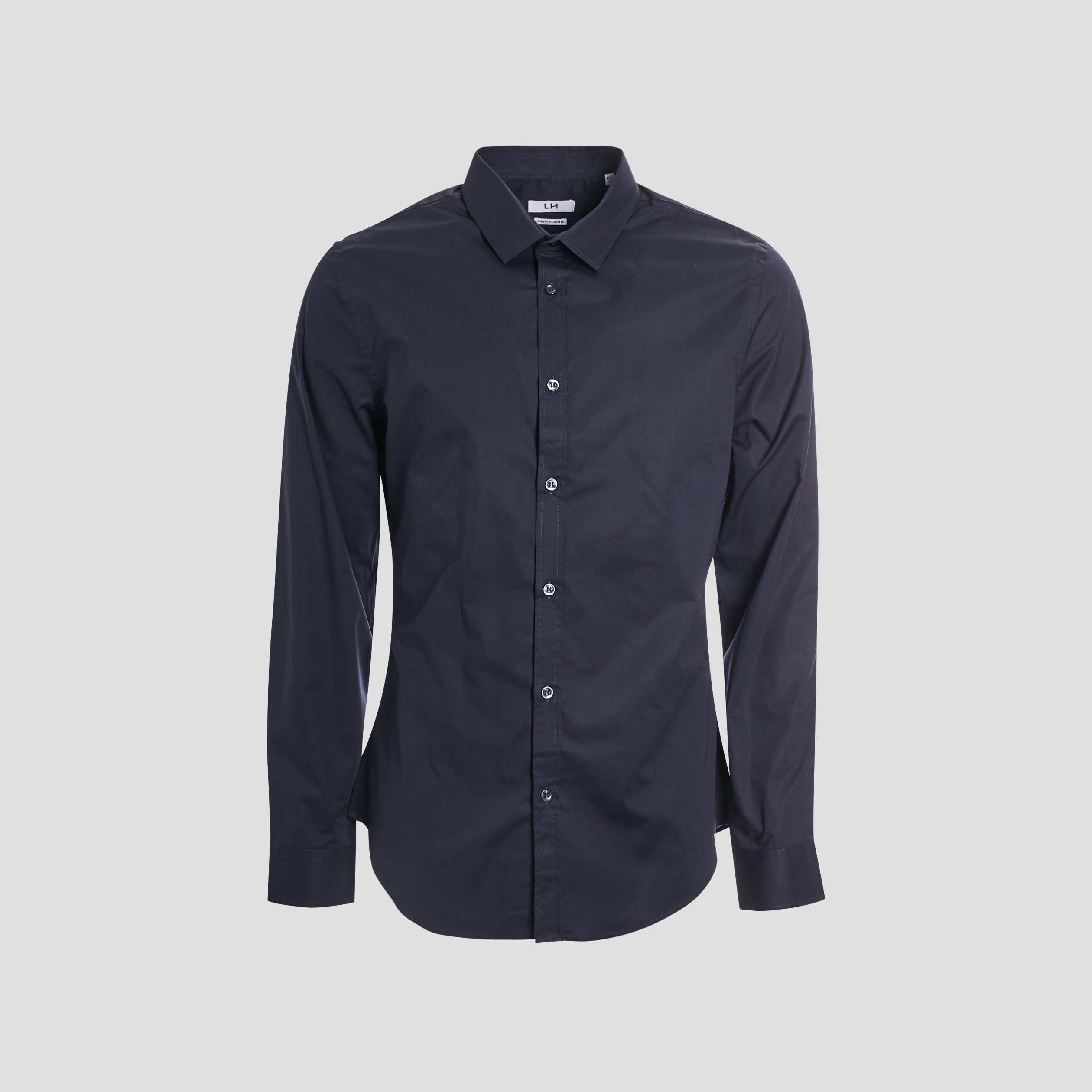 chemise stretch manches longues bleu marine homme Chemise stretch manches longues bleu marine homme