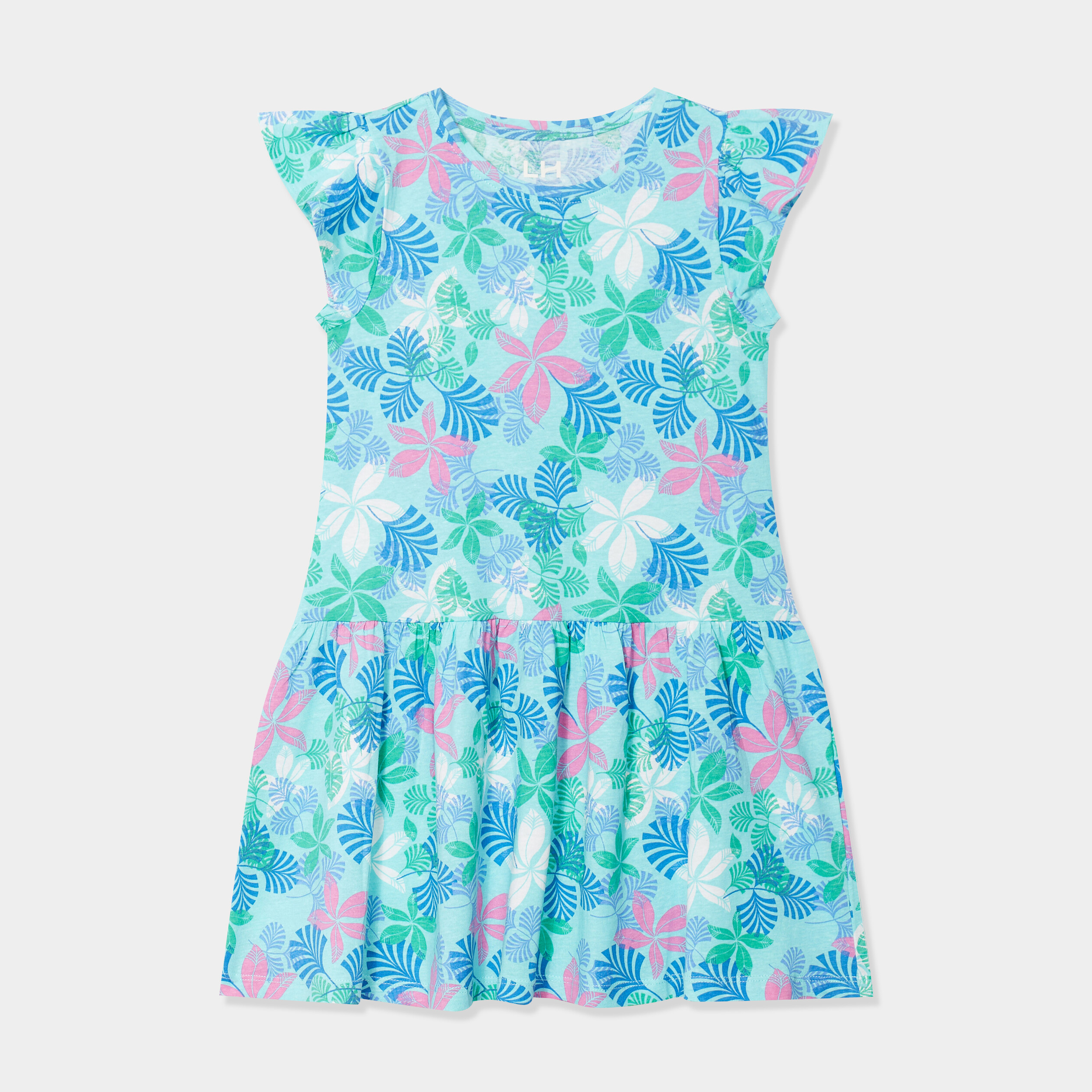robe courte evasee a volants bleu clair fille Robe courte évasée à volants bleu clair fille