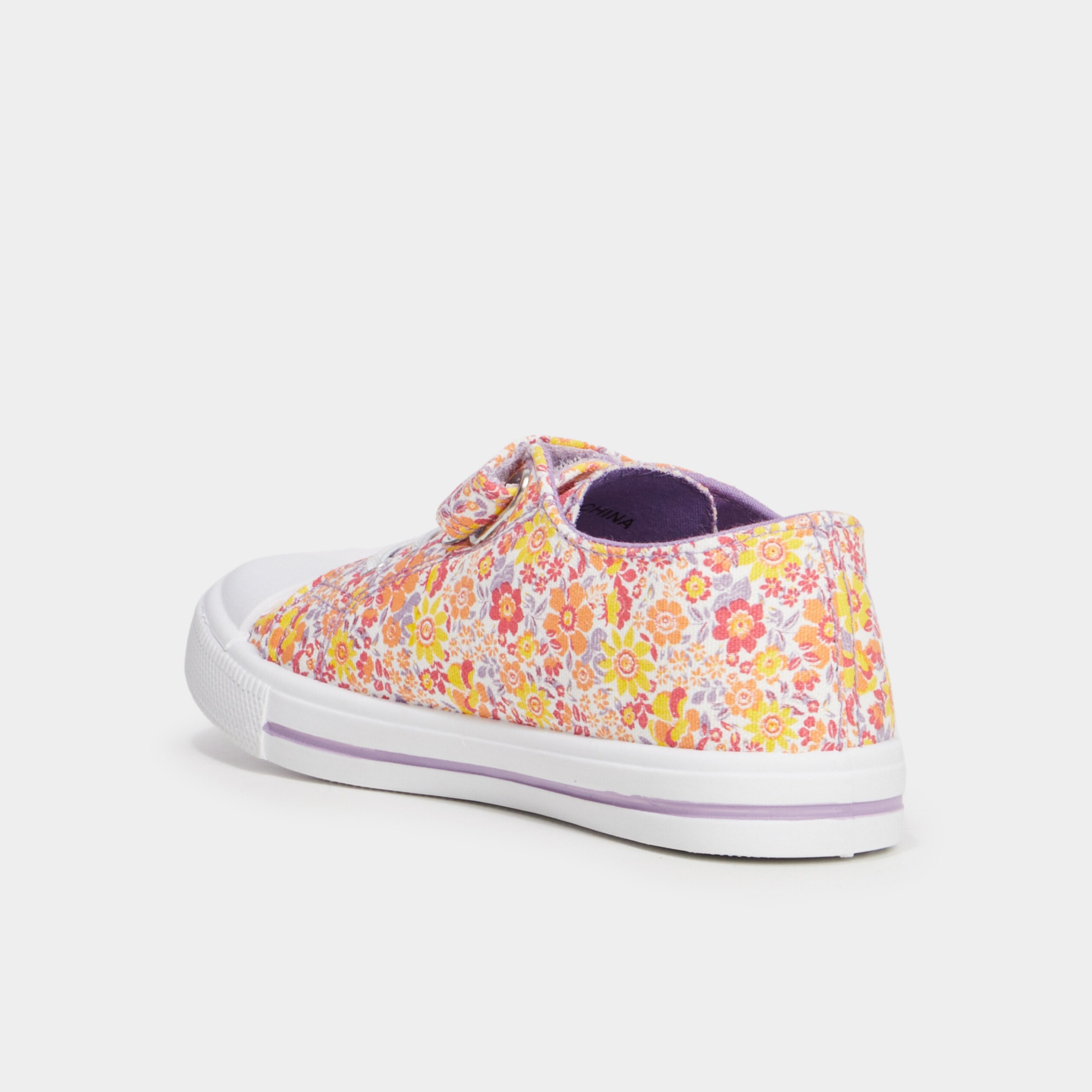 tennis basses a scratchs en toile multicolore fille Tennis basses à scratchs en toile multicolore fille