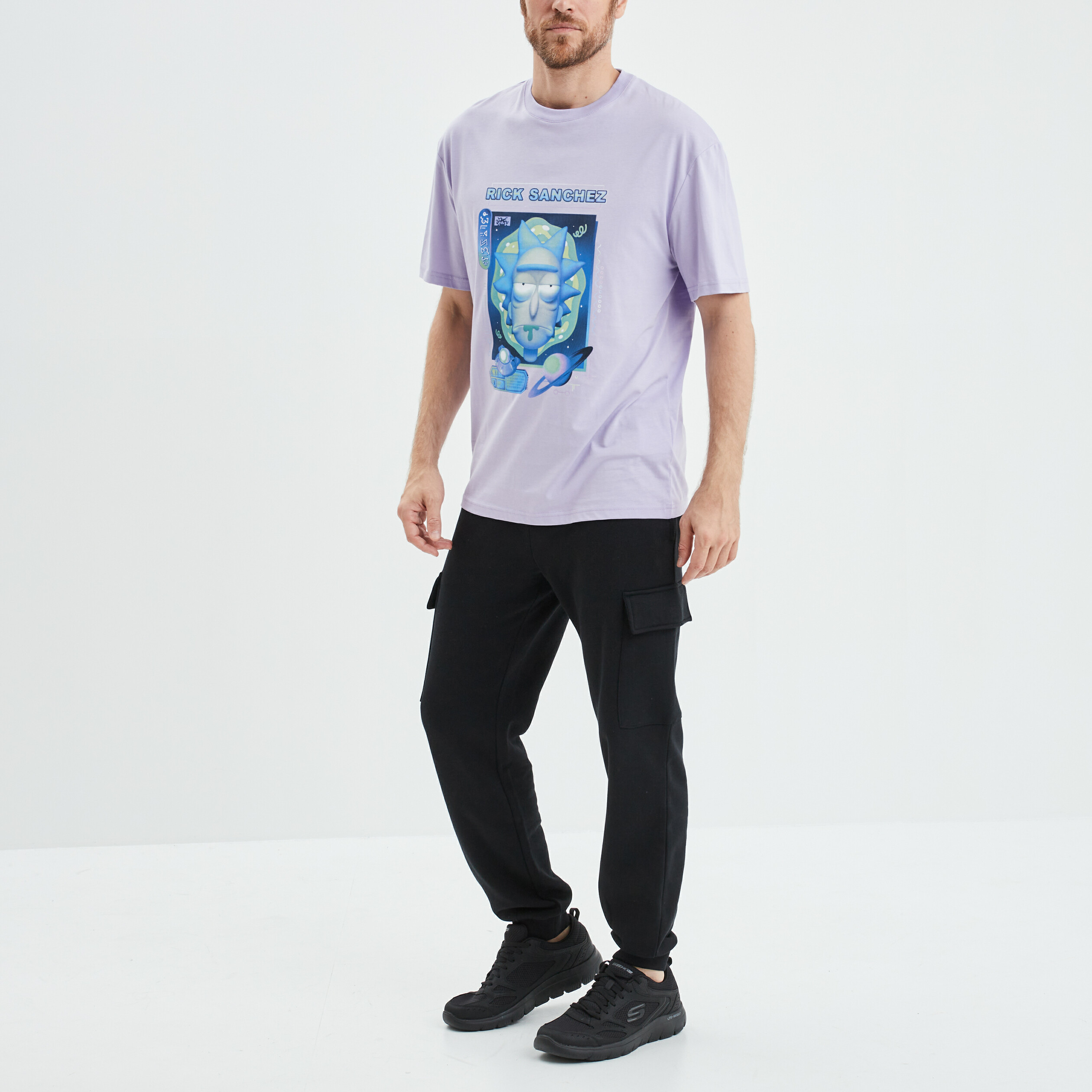 t shirt manches courtes rick et morty violet homme T-shirt manches courtes Rick et Morty violet homme