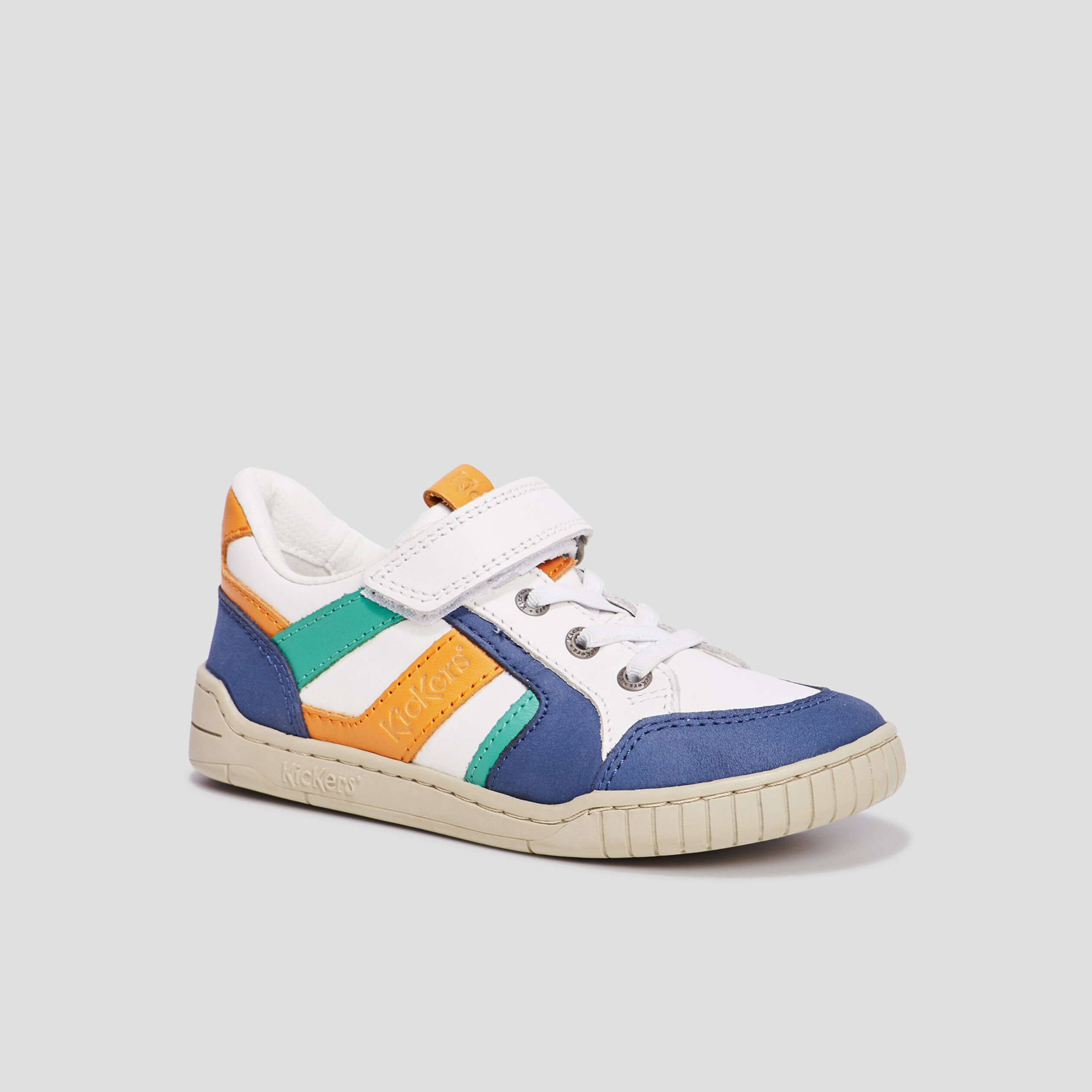 tennis basses en cuir kickers windo blanc garcon Tennis basses en cuir Kickers Windo blanc garçon
