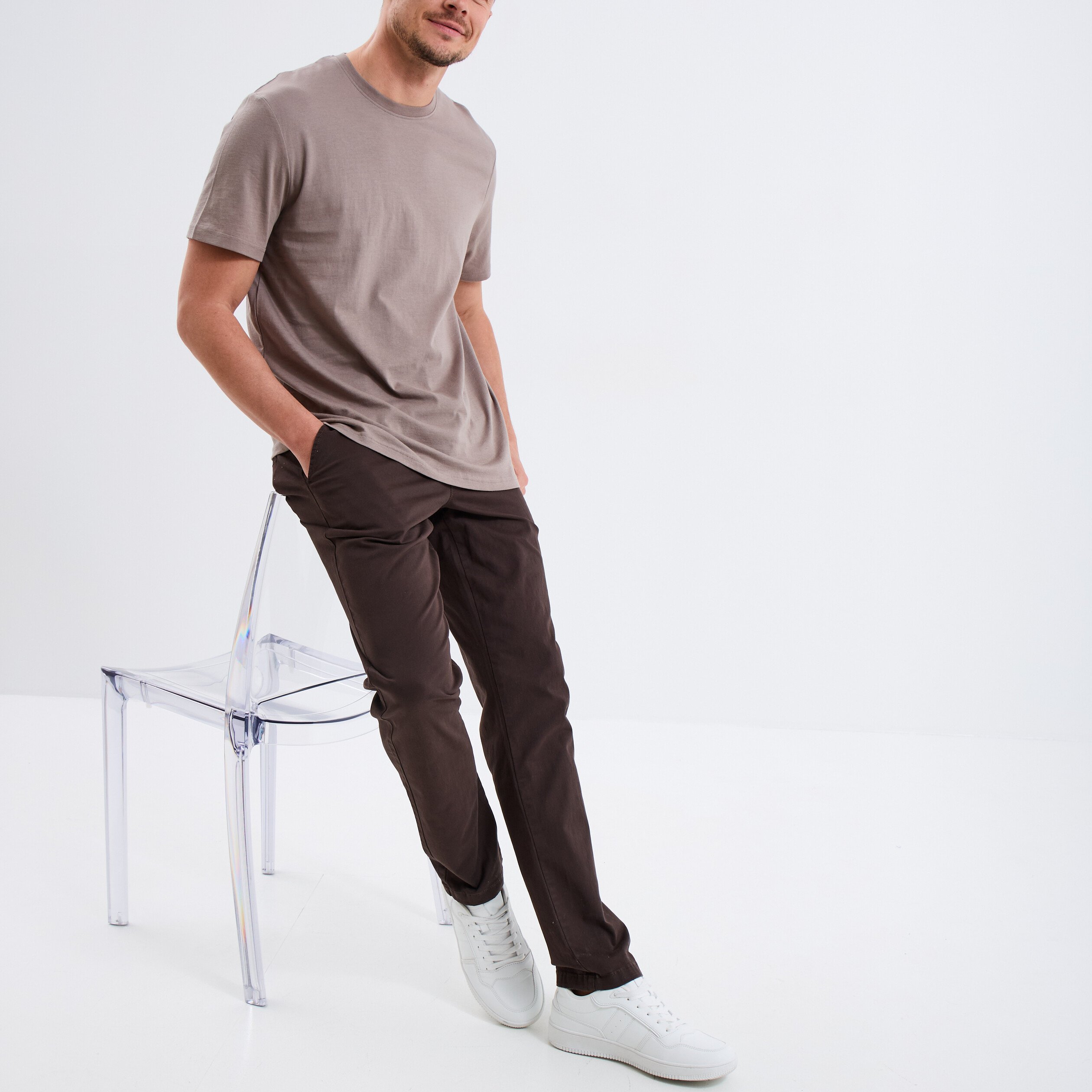 t shirt en coton manches courtes gris homme T-shirt en coton manches courtes gris homme