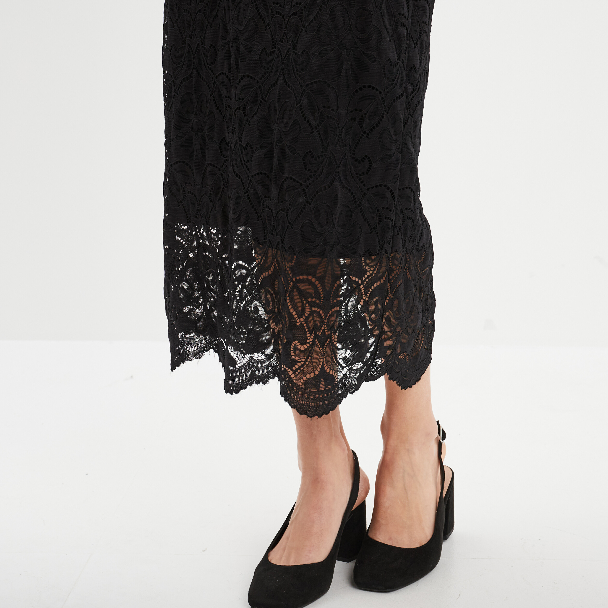 jupe midi dentelle noir femme Jupe midi dentelle noir femme