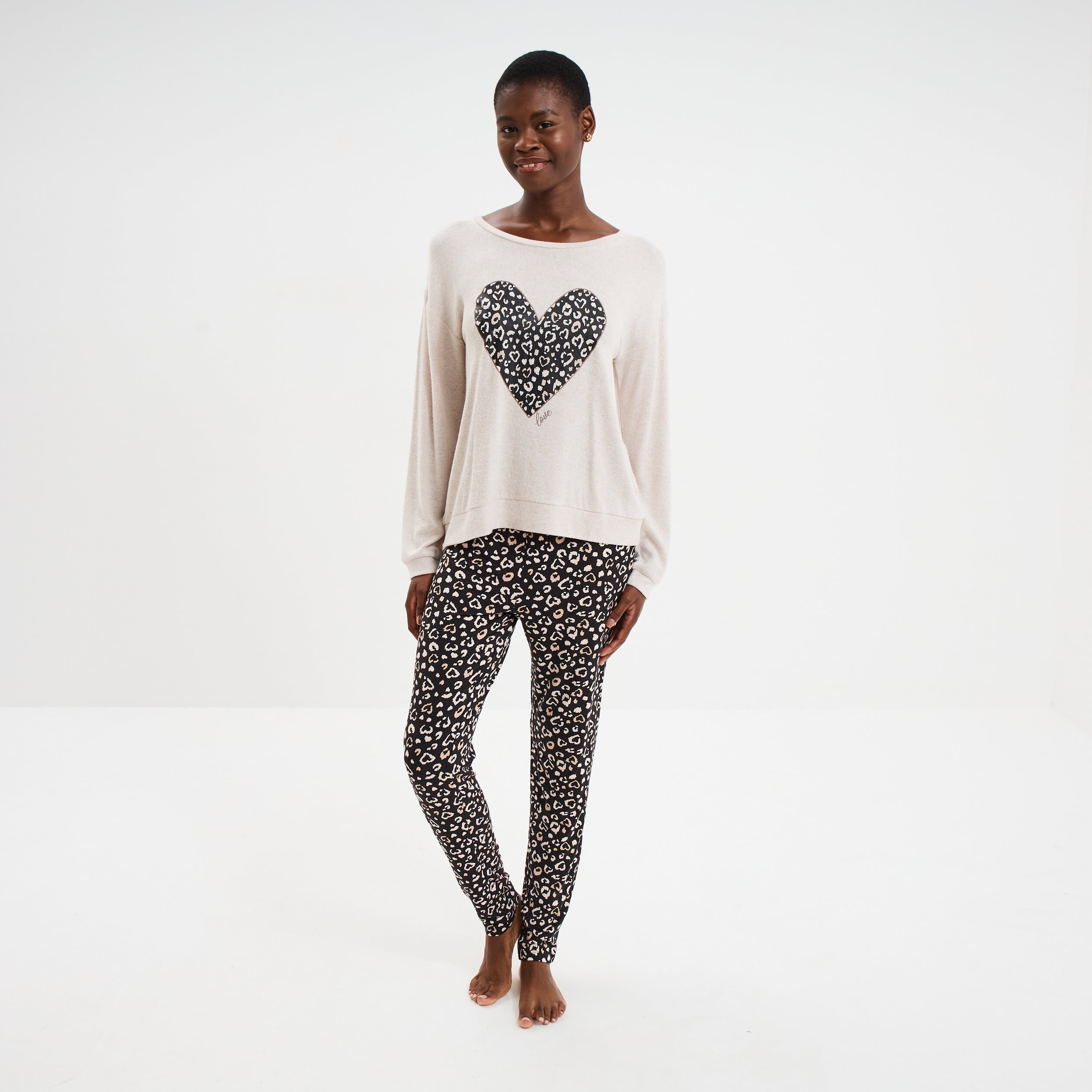 Ensemble pyjama legging et t-shirt sable femme