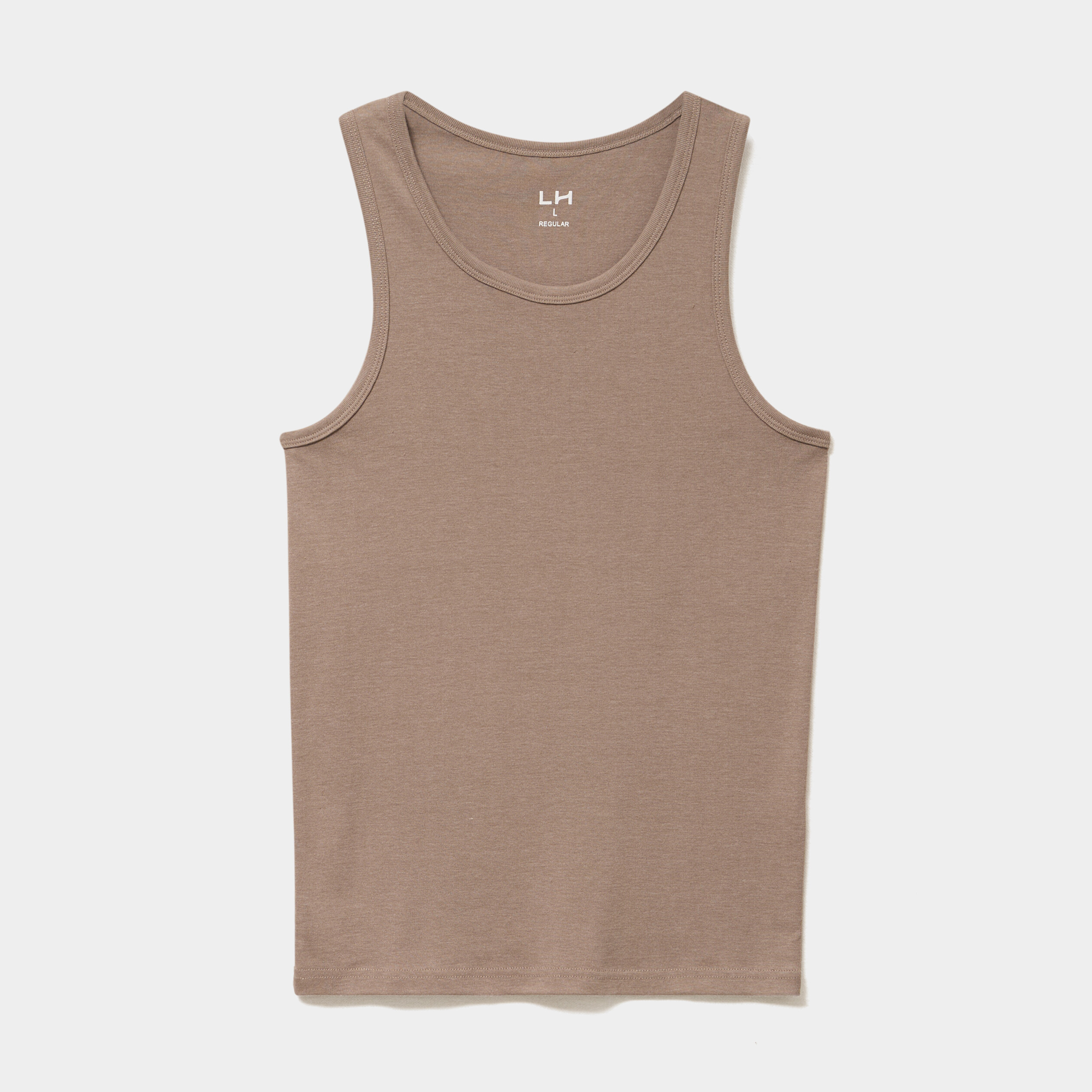 D&eacute;bardeur droit coton bretelles larges taupe homme