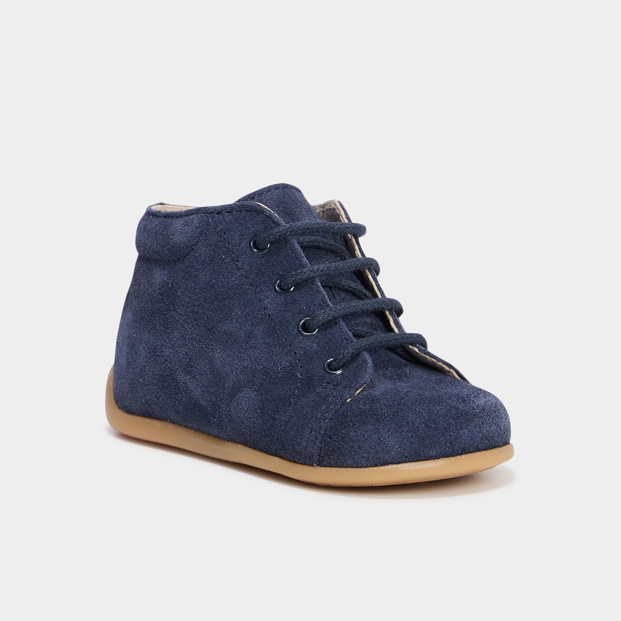 bottillons cuir suedine semelle souple bleu marine bebeg Bottillons cuir suédine semelle souple bleu marine bébé garçon