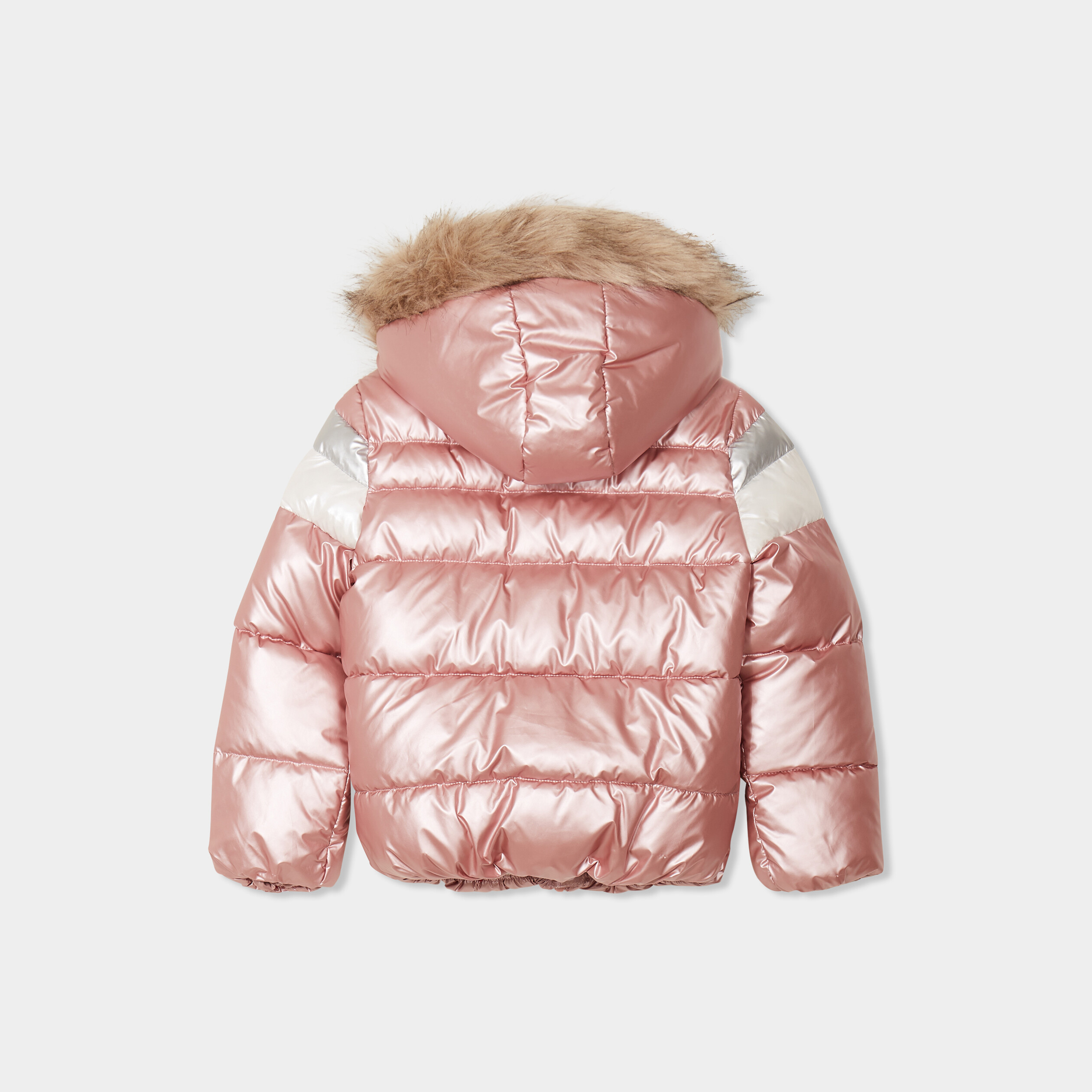 doudoune metallisee capuche fourrure multicolore fille Doudoune métallisée capuche fourrure multicolore fille