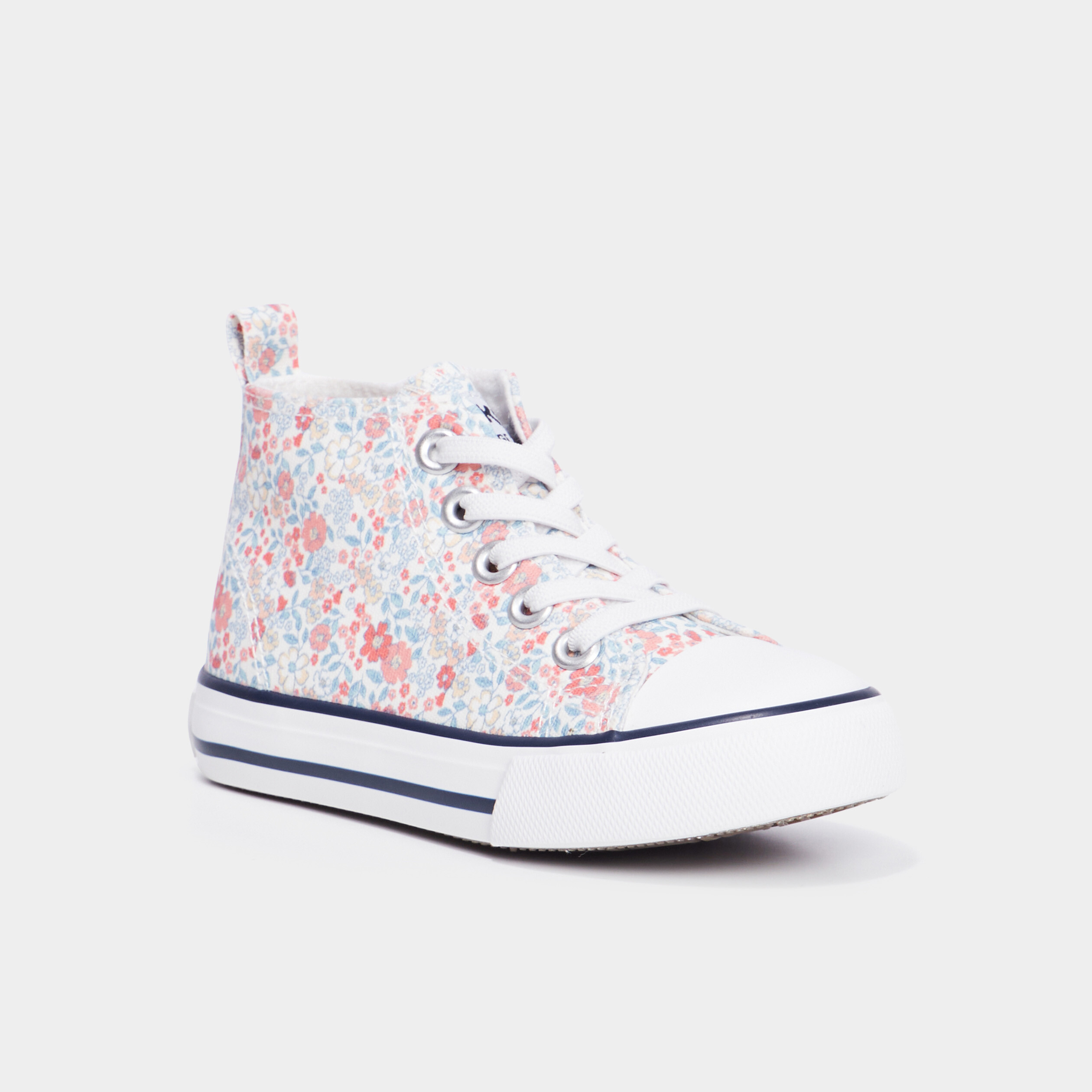 Baskets montantes toile zippées Creeks ecru fille