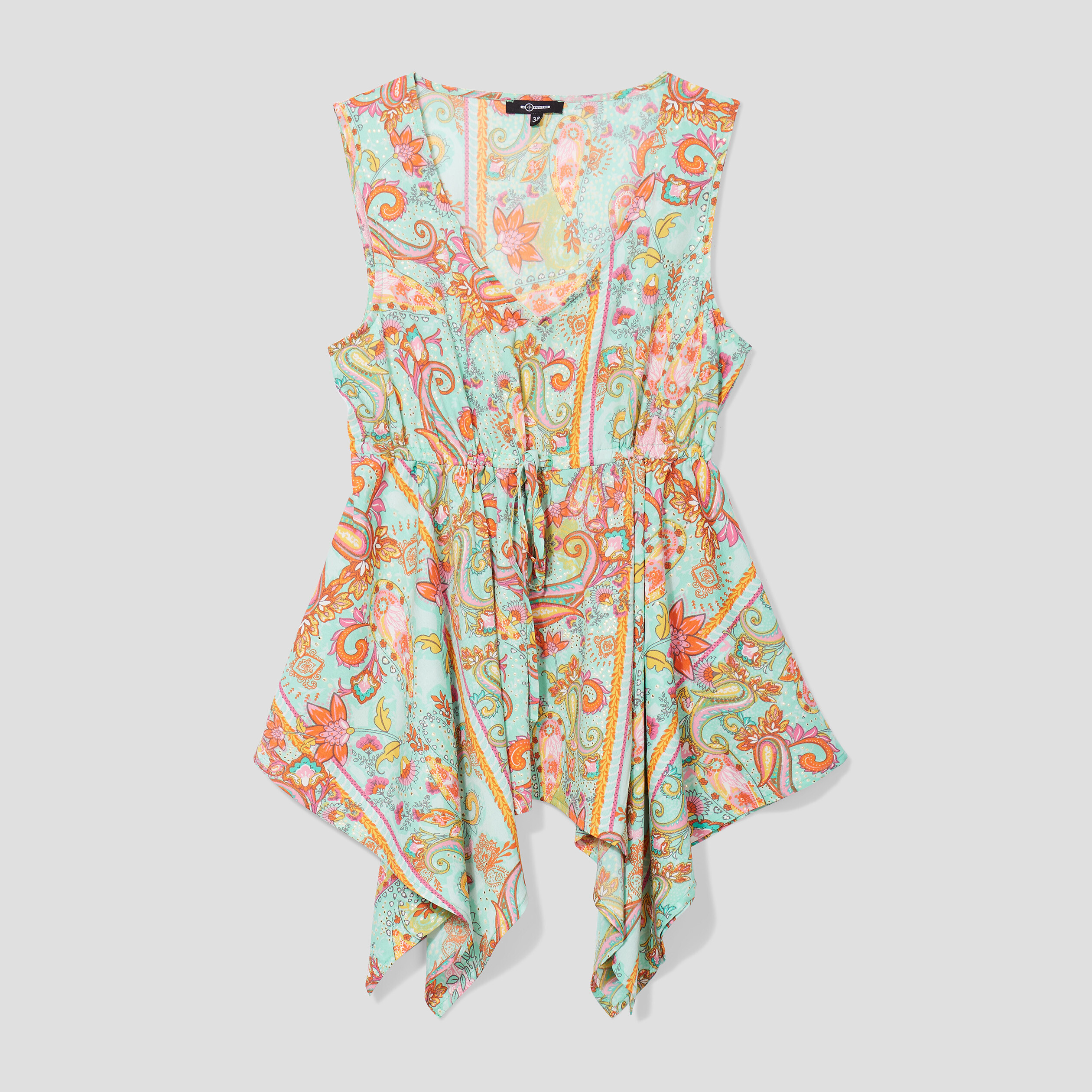 blouse a volants cintree mosquitos vert femme Blouse à volants cintrée Mosquitos vert femme