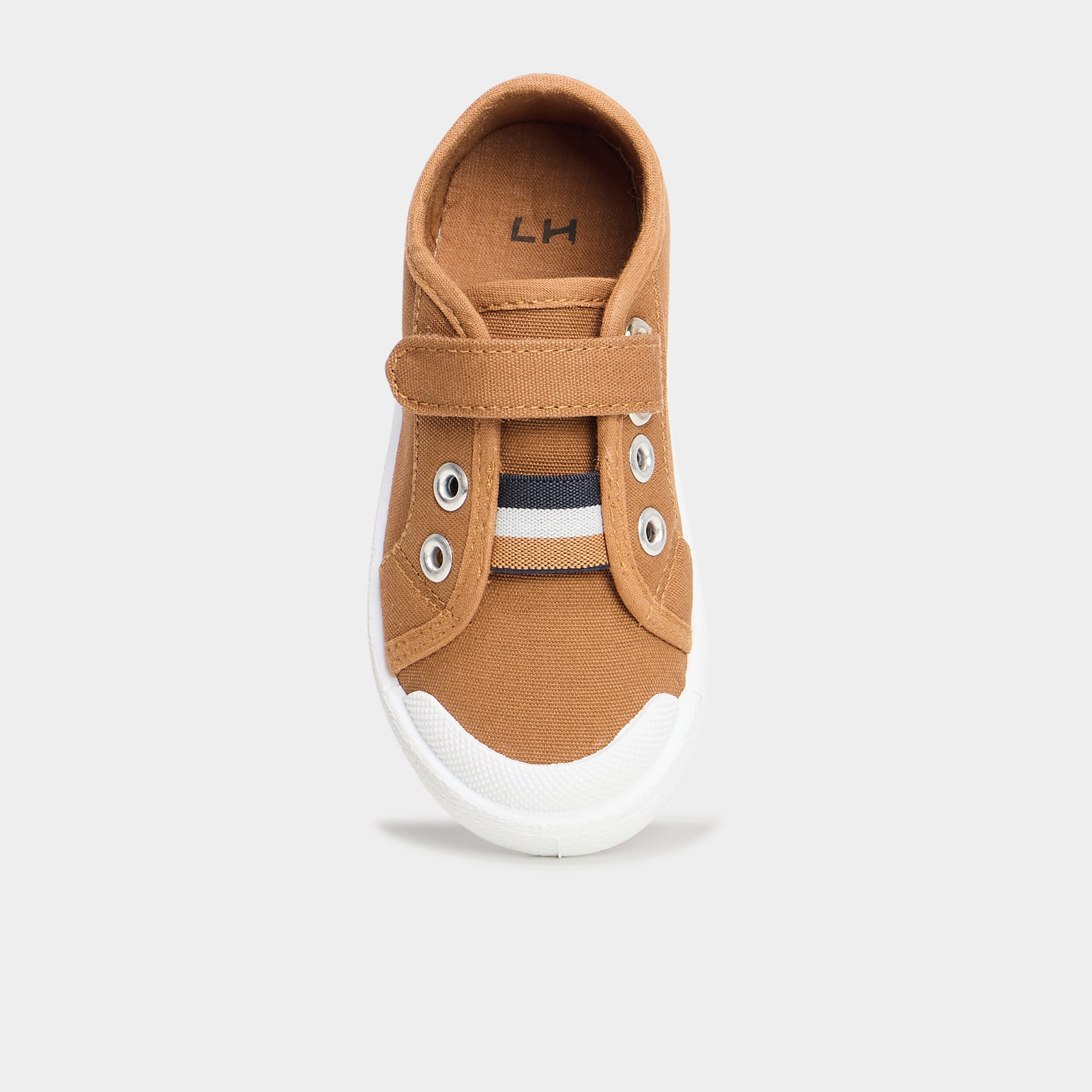 Baskets en toile bout renforc&eacute; camel gar&ccedil;on