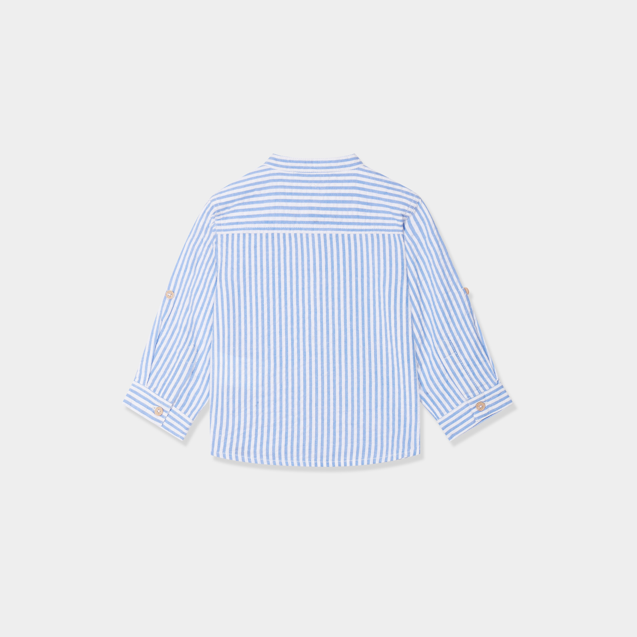 chemise manches longues coton creeks bleu clair bebeg Chemise manches longues coton Creeks bleu clair bébé garçon