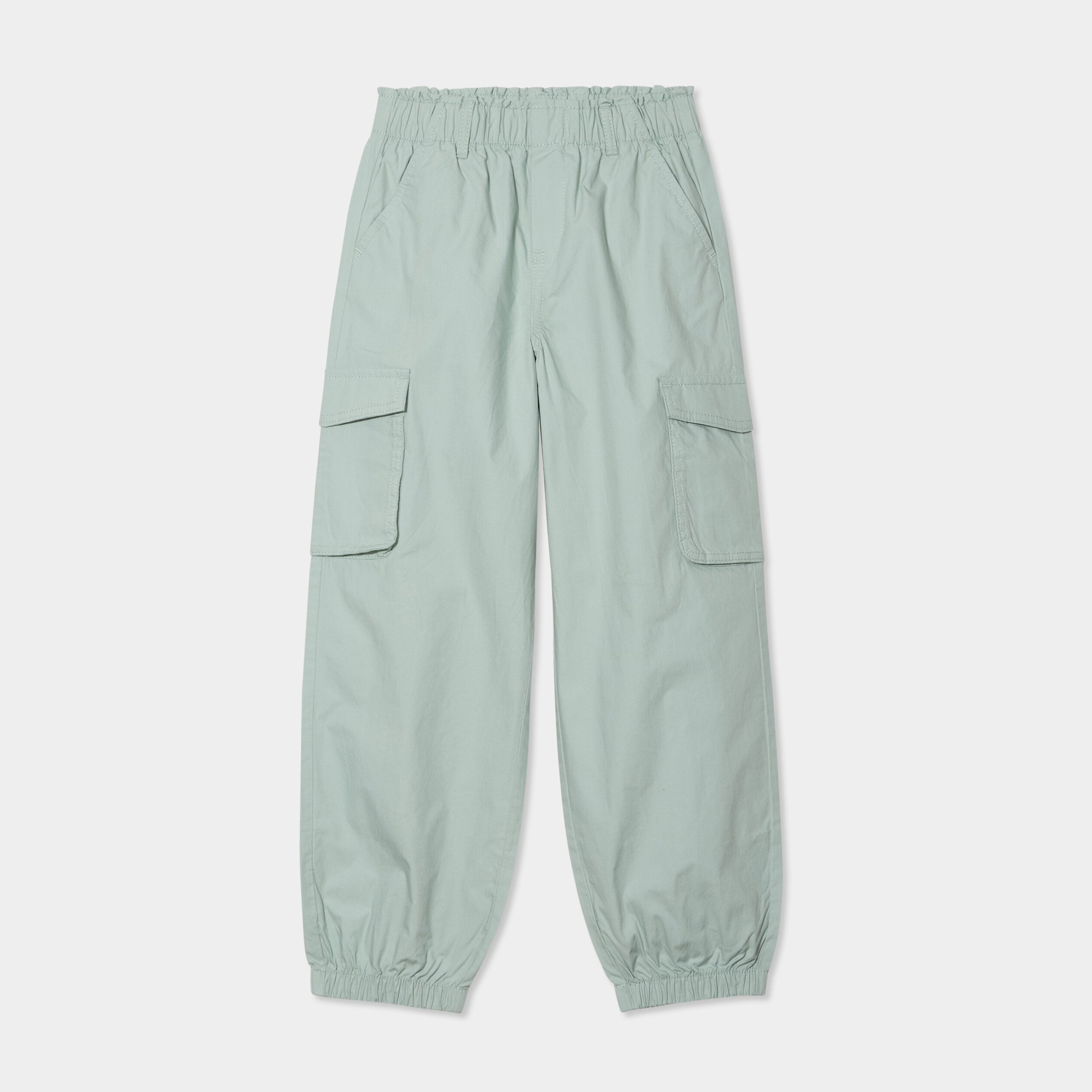 pantalon parachute battle poches cotes vert pastel fille Pantalon parachute battle poches côtés vert pastel fille