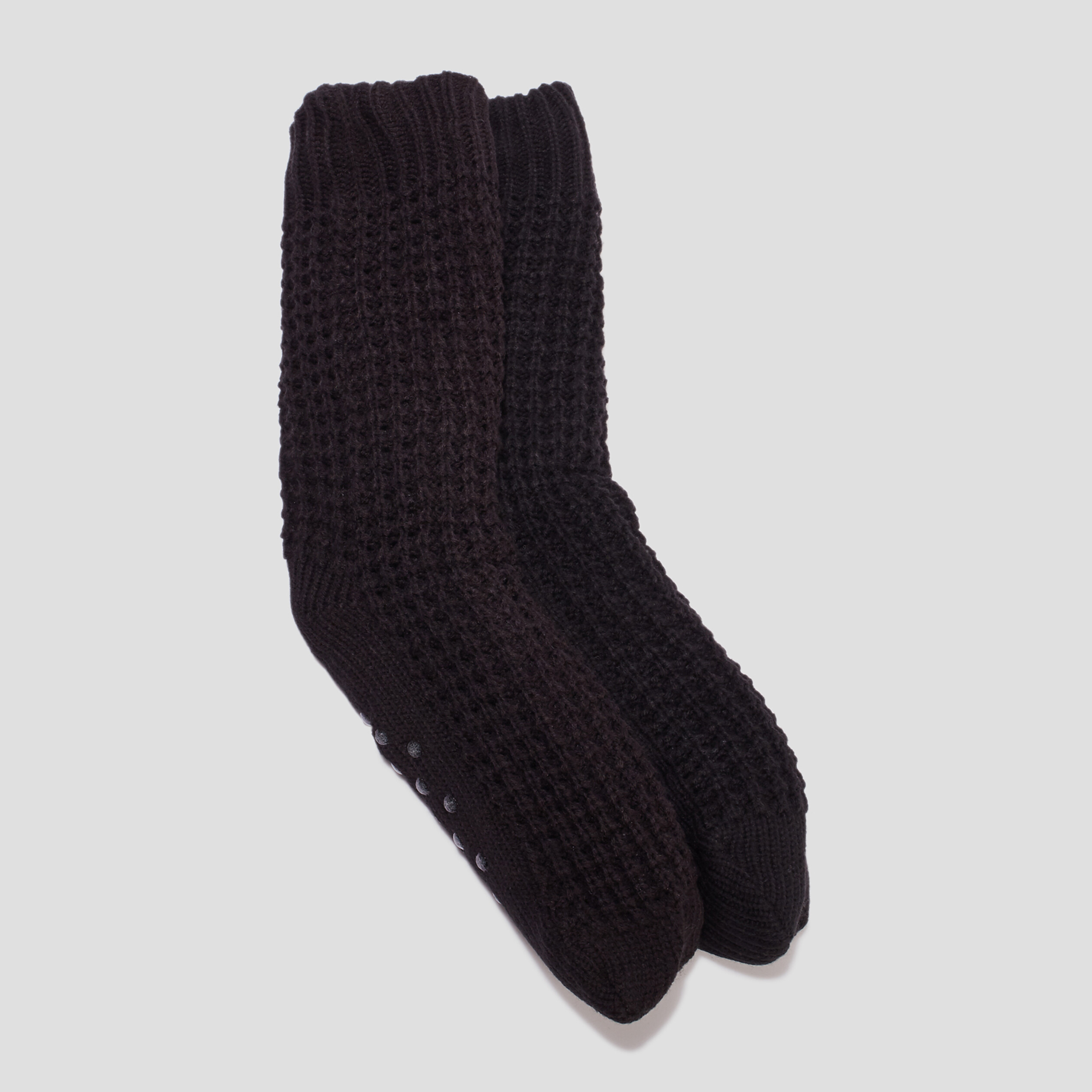 chaussettes dinterieur tricotees noir homme Chaussettes d'intérieur tricotées noir homme