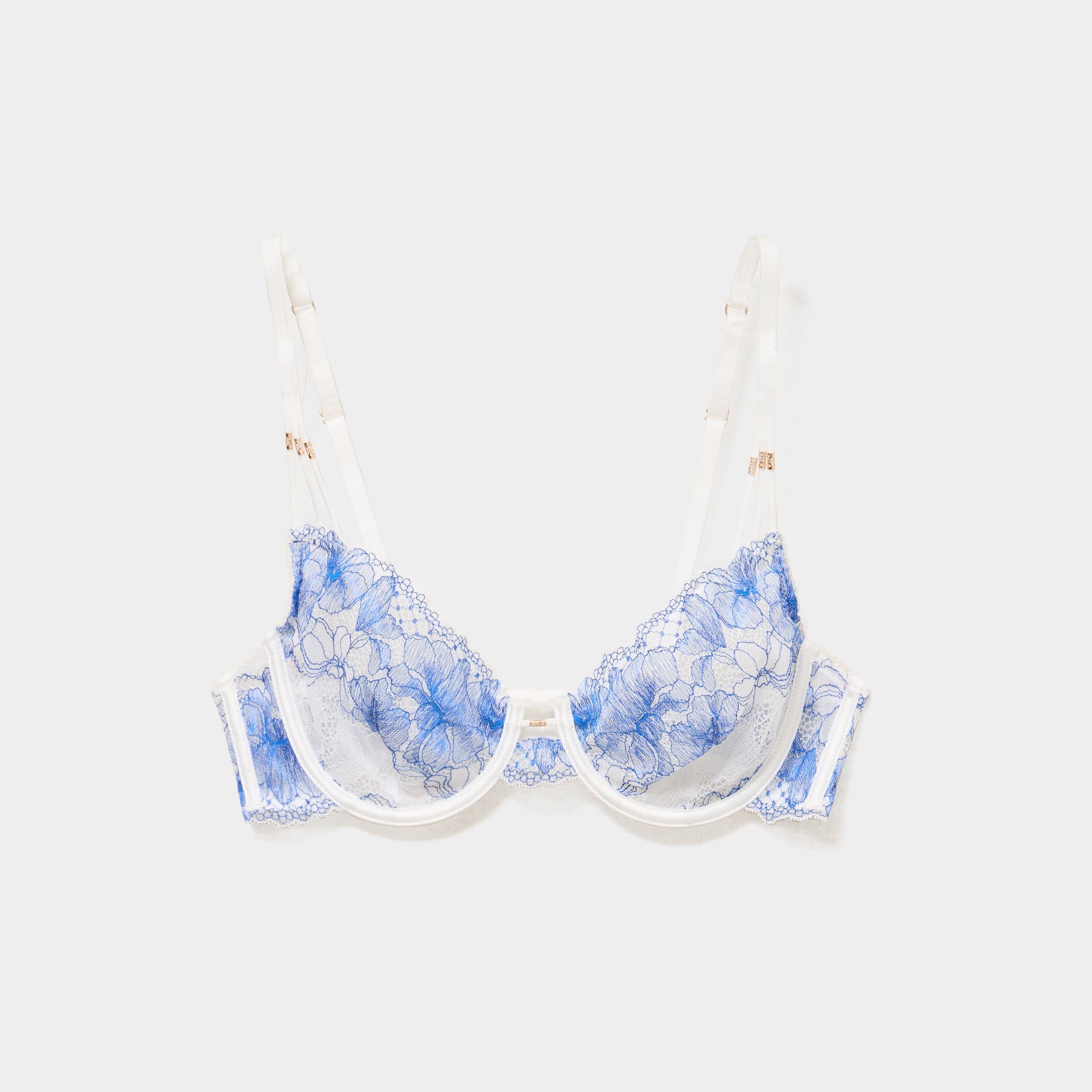 Soutien-gorge embo&icirc;tant dentelle bleu clair femme