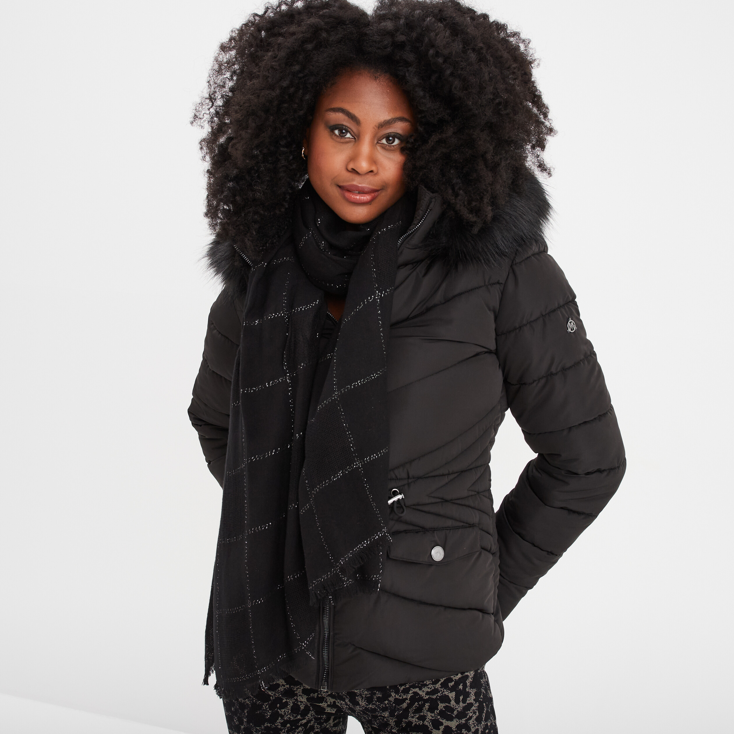 Foulard noir femme