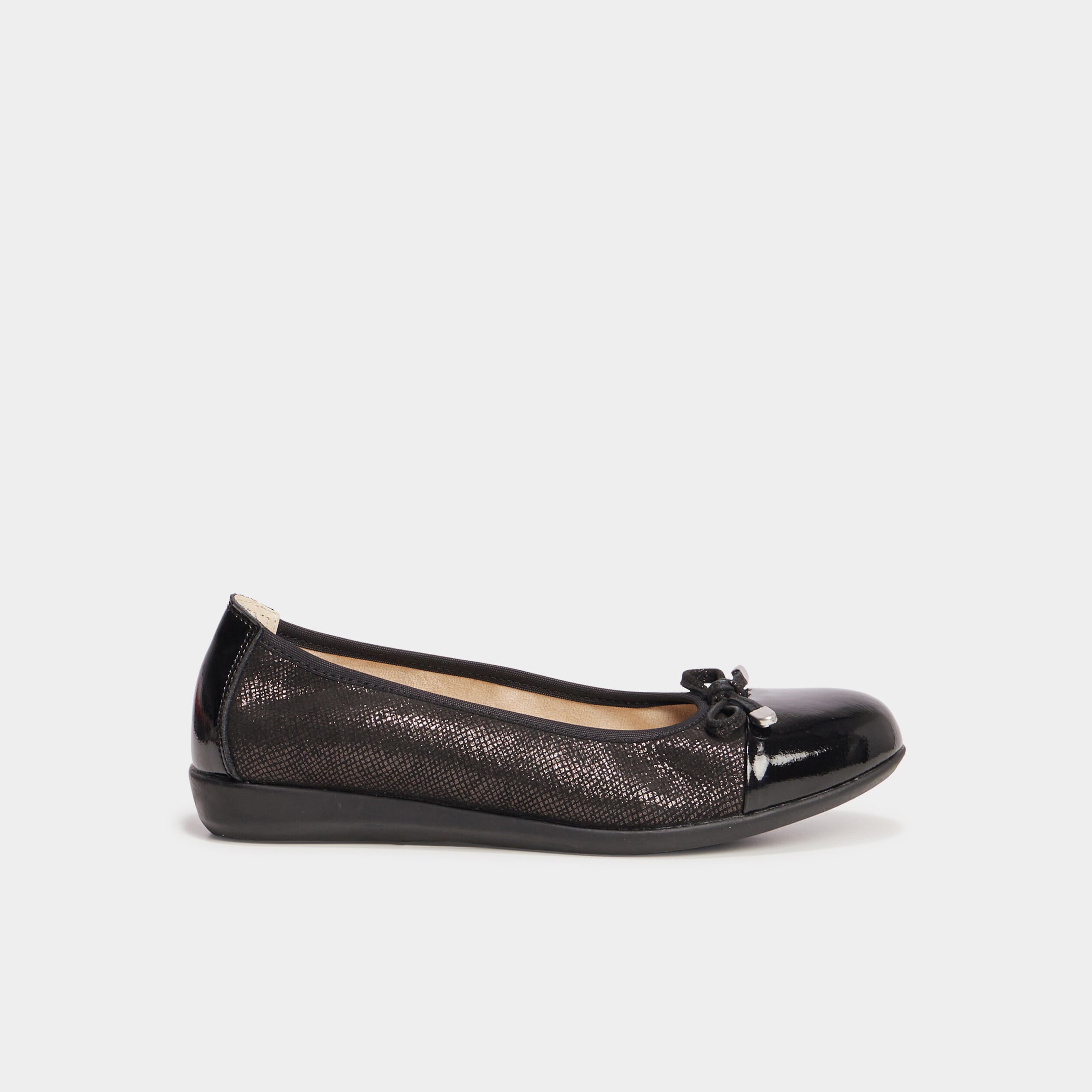 Ballerines en cuir Confortissimo noir femme