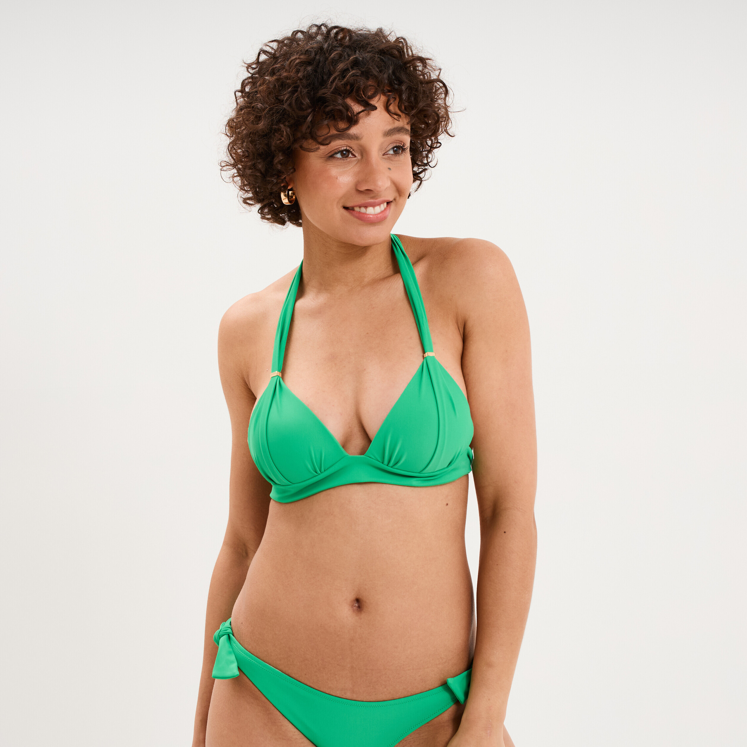 Haut de maillot de bain forme triangle vert menthe femme