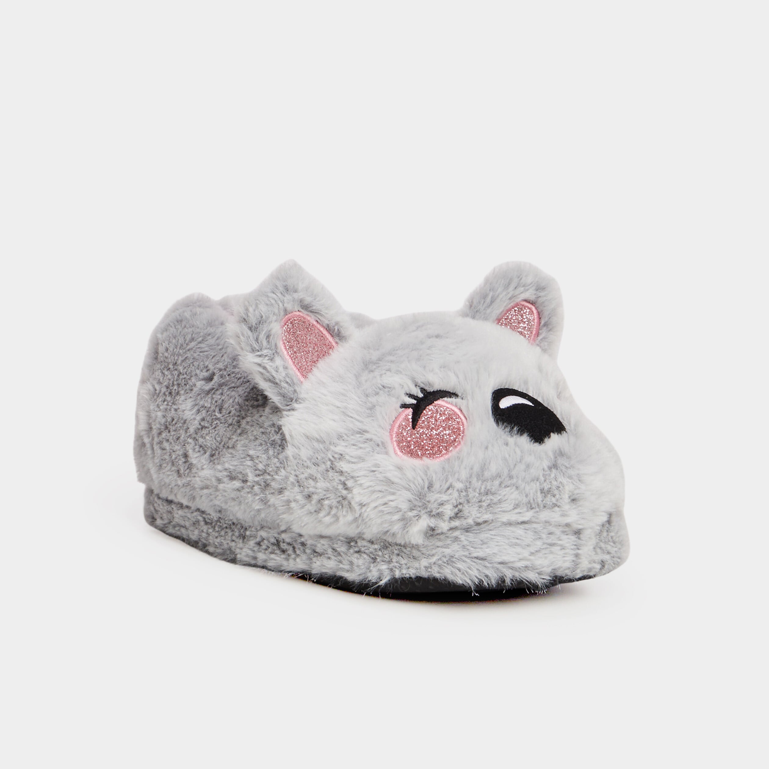 Chaussons avec fausse fourrure mauve fille